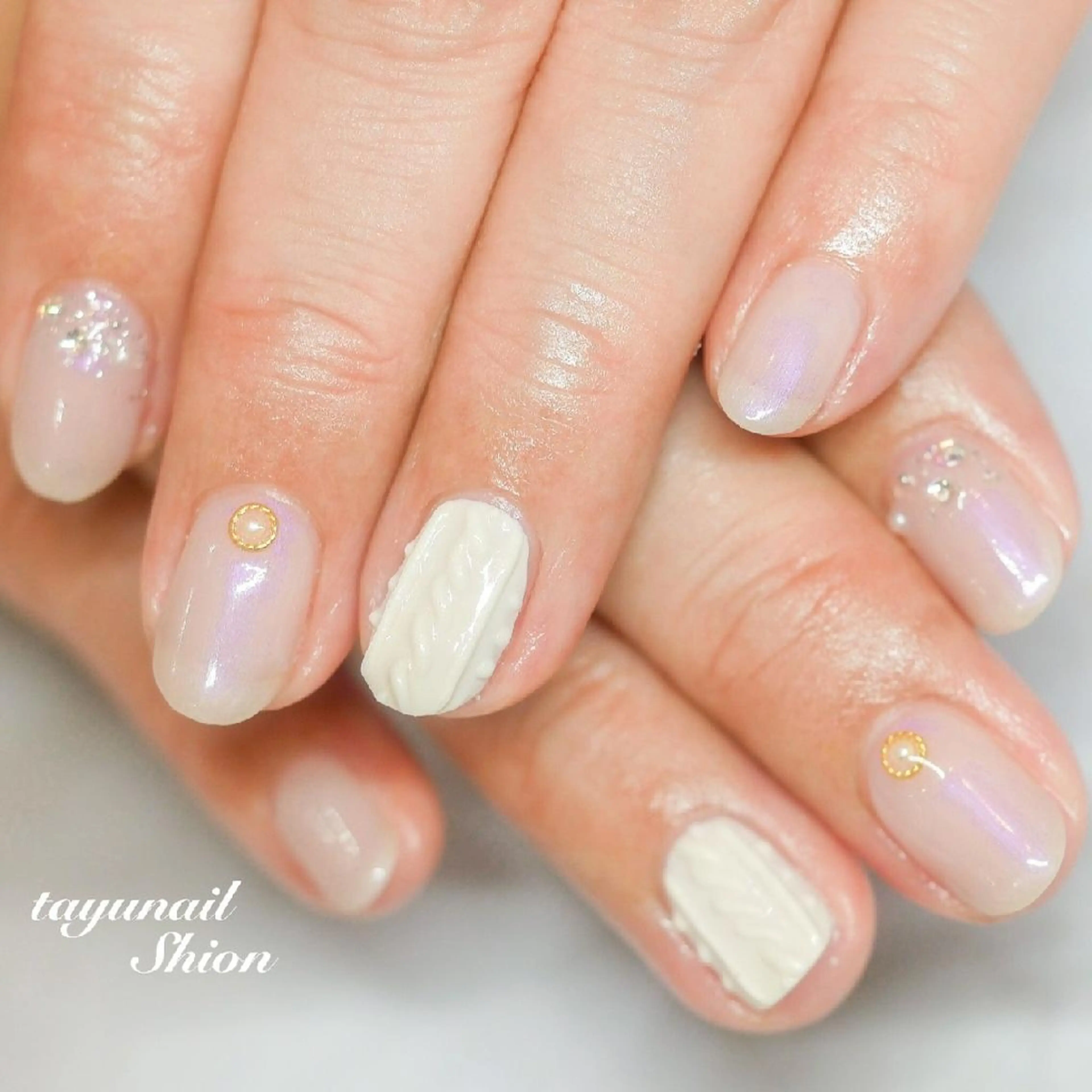 ネイル ブルー ジェルネイル パラジェル ネイルサロン・ネイルスクール　たゆnail所属・ネイルサロン 【たゆnail】のネイルデザイン