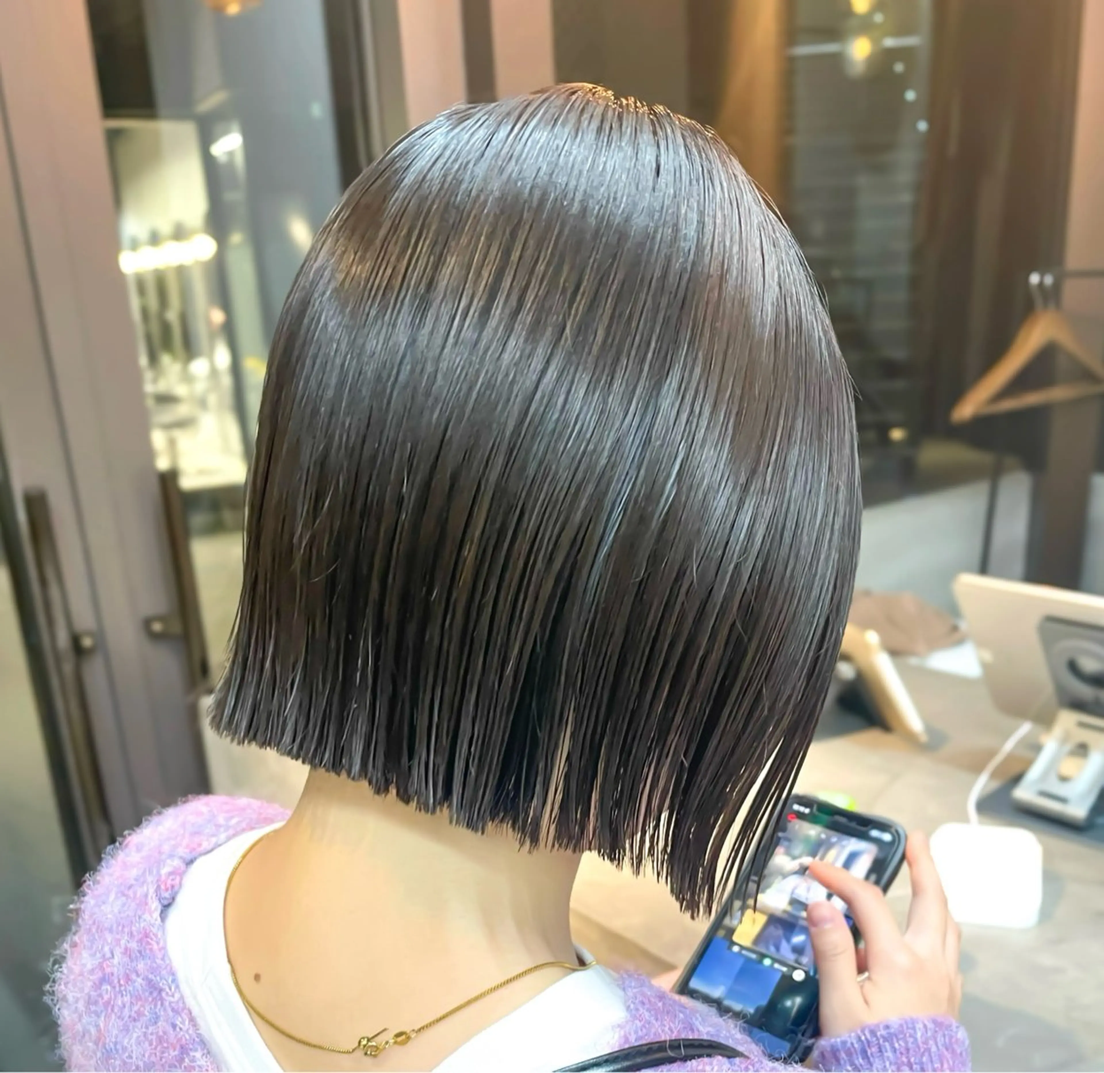 ショート パーマ ボブ 縮毛矯正 カット 縮毛矯正 トリートメント mee.表参道所属・ボブ/ショート /パーマ/shinのヘアスタイル