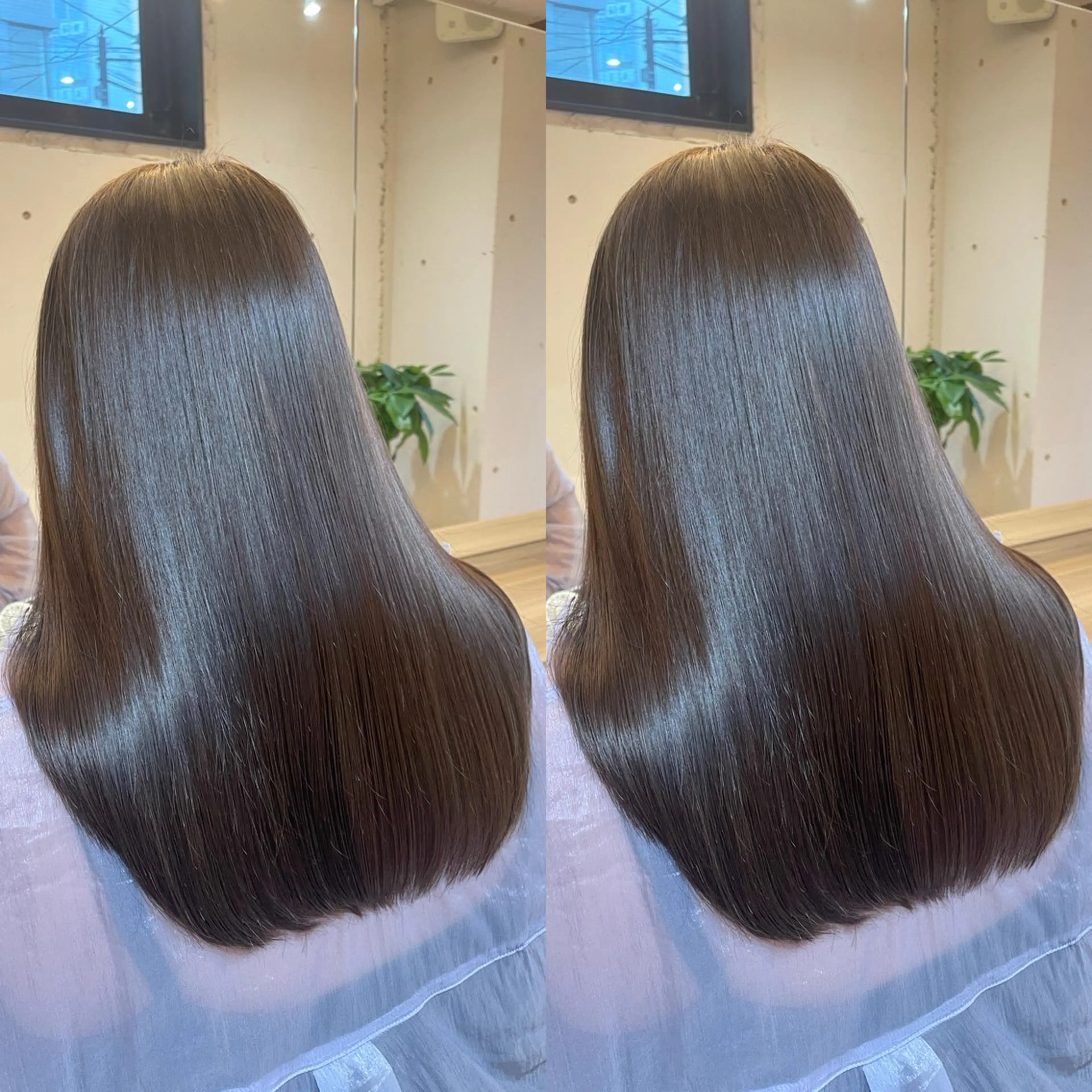 セミロング カラー 髪質改善 カット ヘアカラー トリートメント ヘアセット ブリーチ無しダブル カラー🦕まどかのヘアスタイル