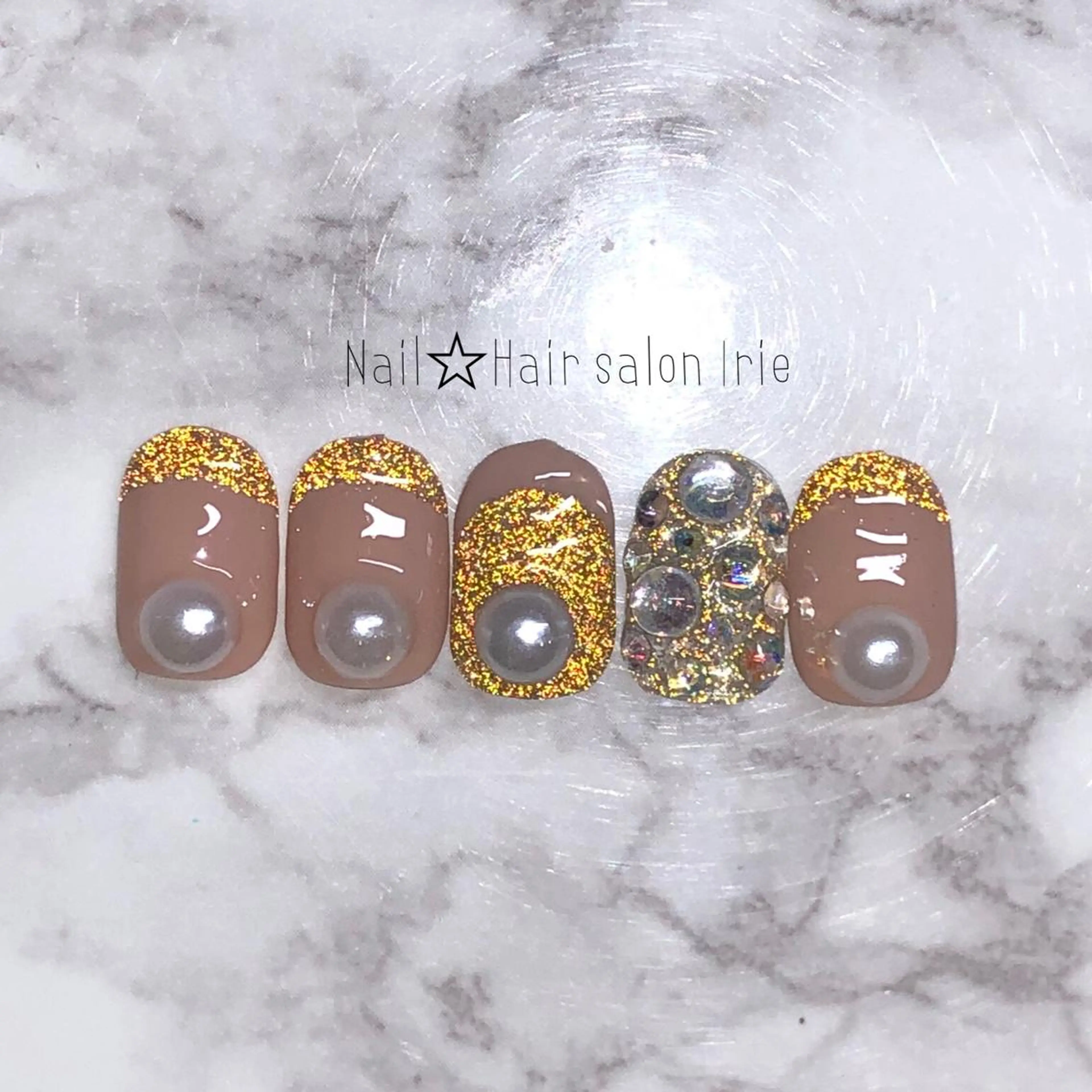 ネイル フラッシュネイル ハンドネイル Hair salon Irie所属・與儀 知佳のネイルデザイン