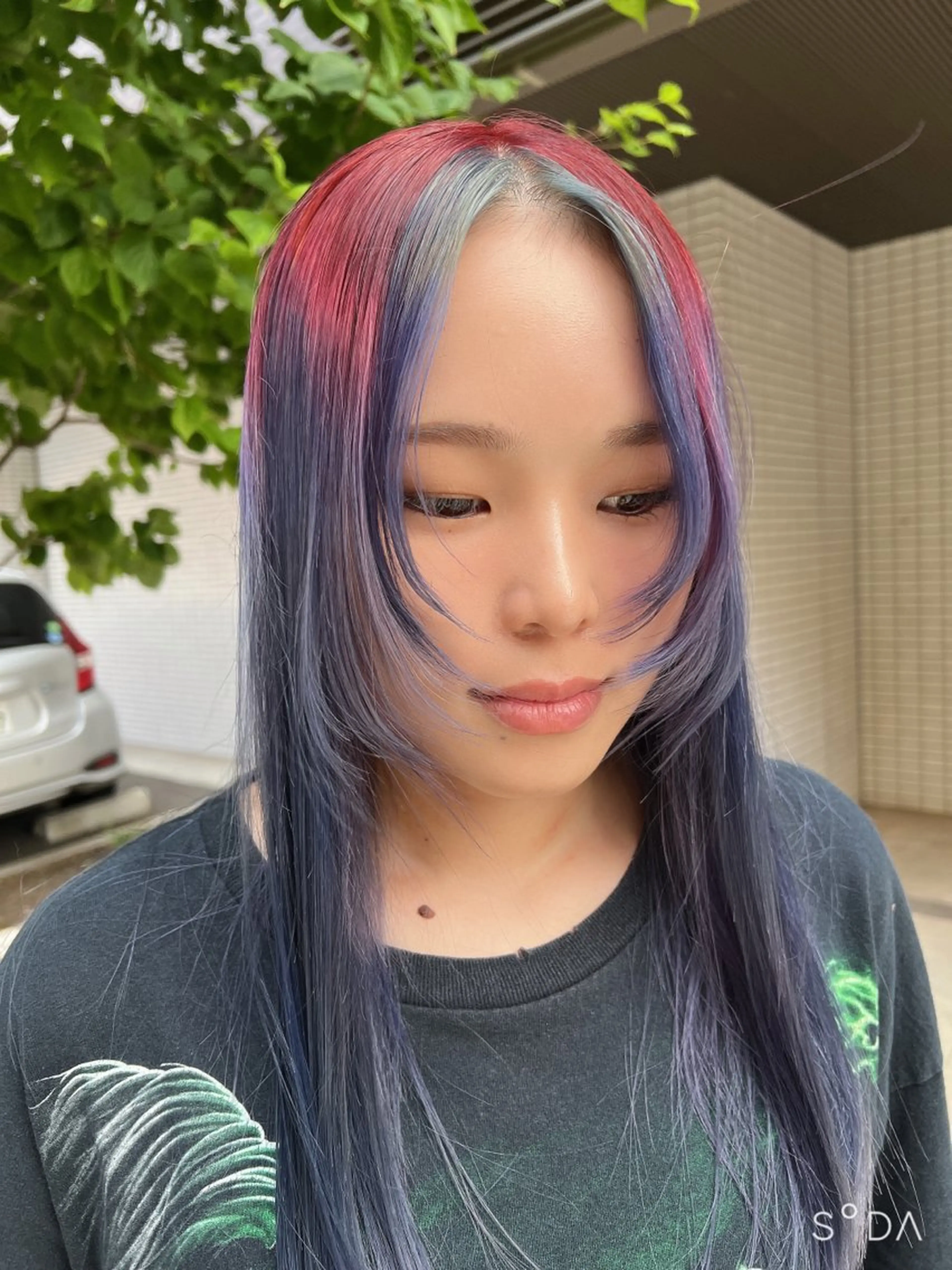 セミロング カラー ブリーチ ブルーカラー ケアブリーチ 透明感カラー レッドカラー 💎透明感カラー特化 💎TAISEIのヘアスタイル