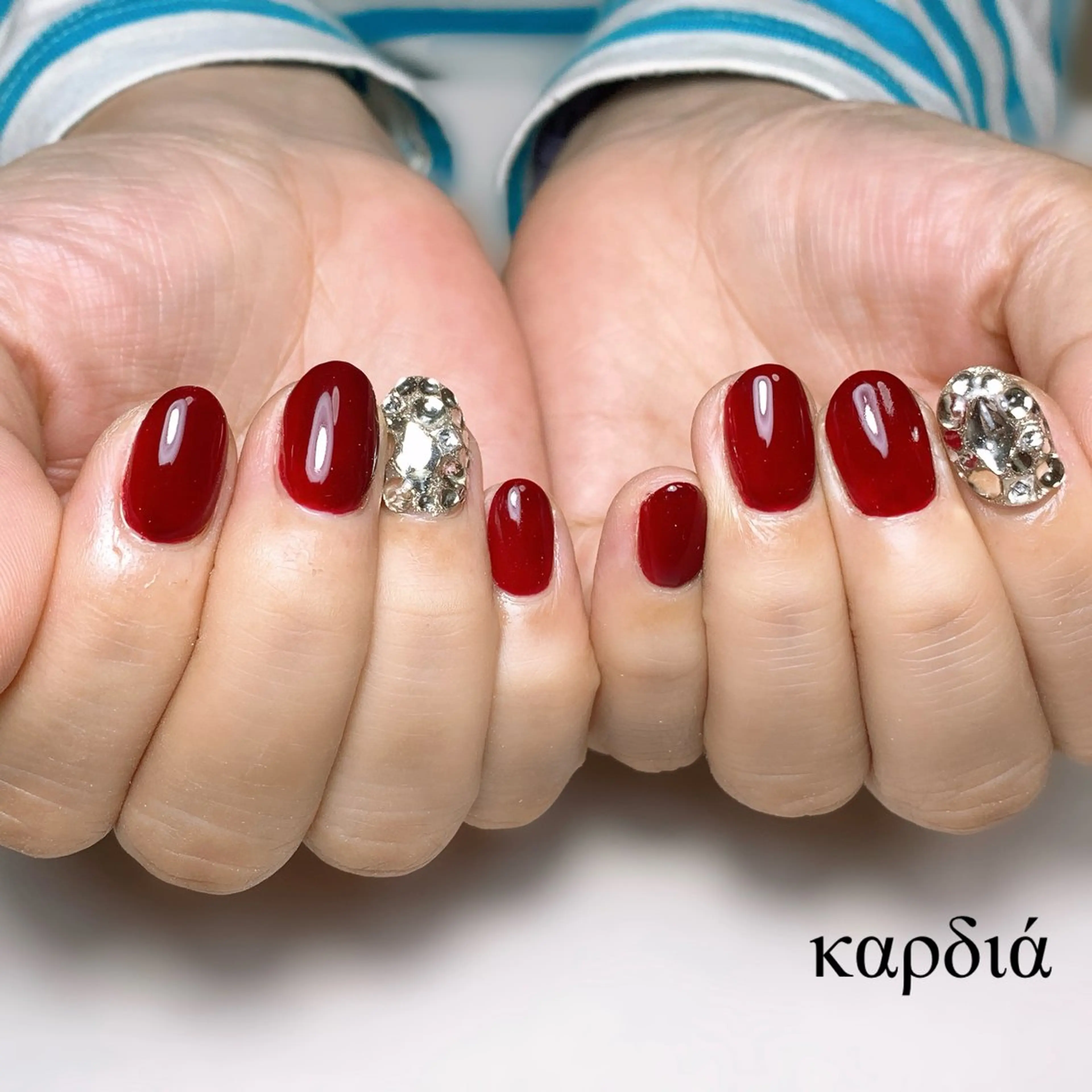 ネイル ハンドネイル καρδιά -ｶﾙﾃﾞｨｱ-のネイルデザイン