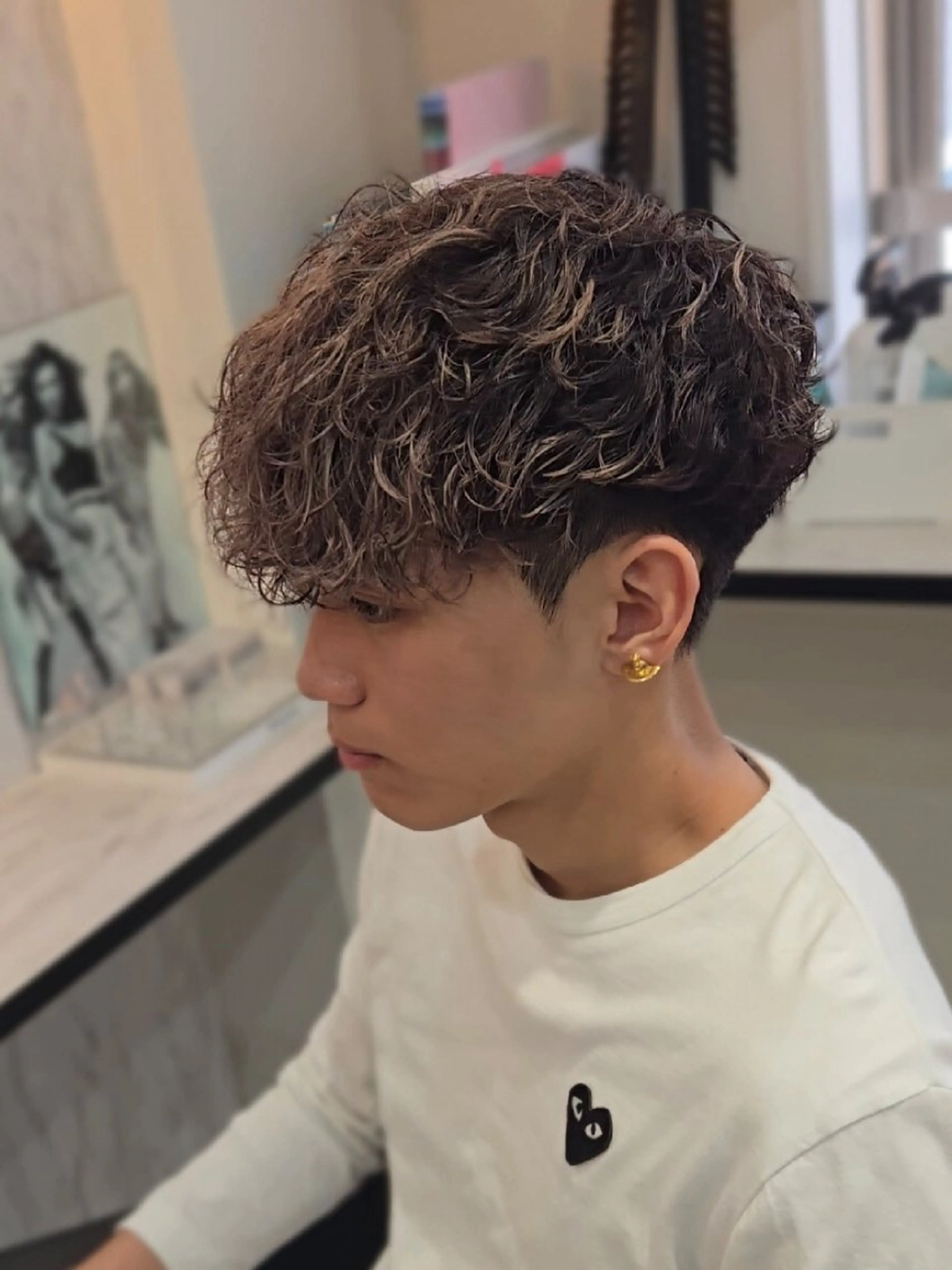 メンズ ミディアム パーマ ミディアムパーマ メンズブリーチ メンズパーマ スペインカール 外国人風カラー カット パーマ ヘアセット Lapis 名古屋駅前店所属・LEN名古屋/パーマ 海外ヘア/メンズ特化のヘアスタイル