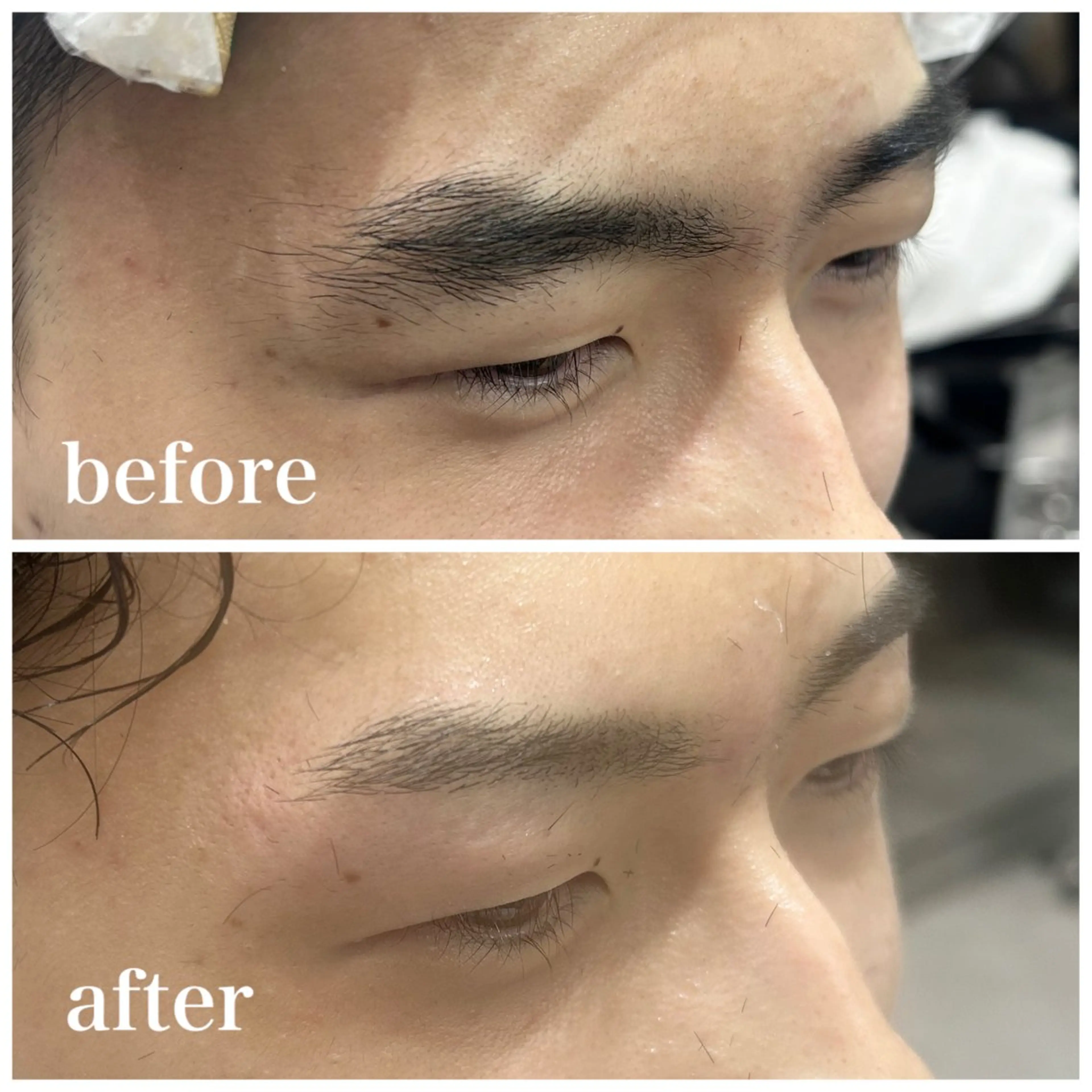 メンズ アイブロウ 眉カット メンズアイブロウ 眉毛ワックス脱毛 曲がる縮毛矯正 LIBER 　岩名のヘアスタイル