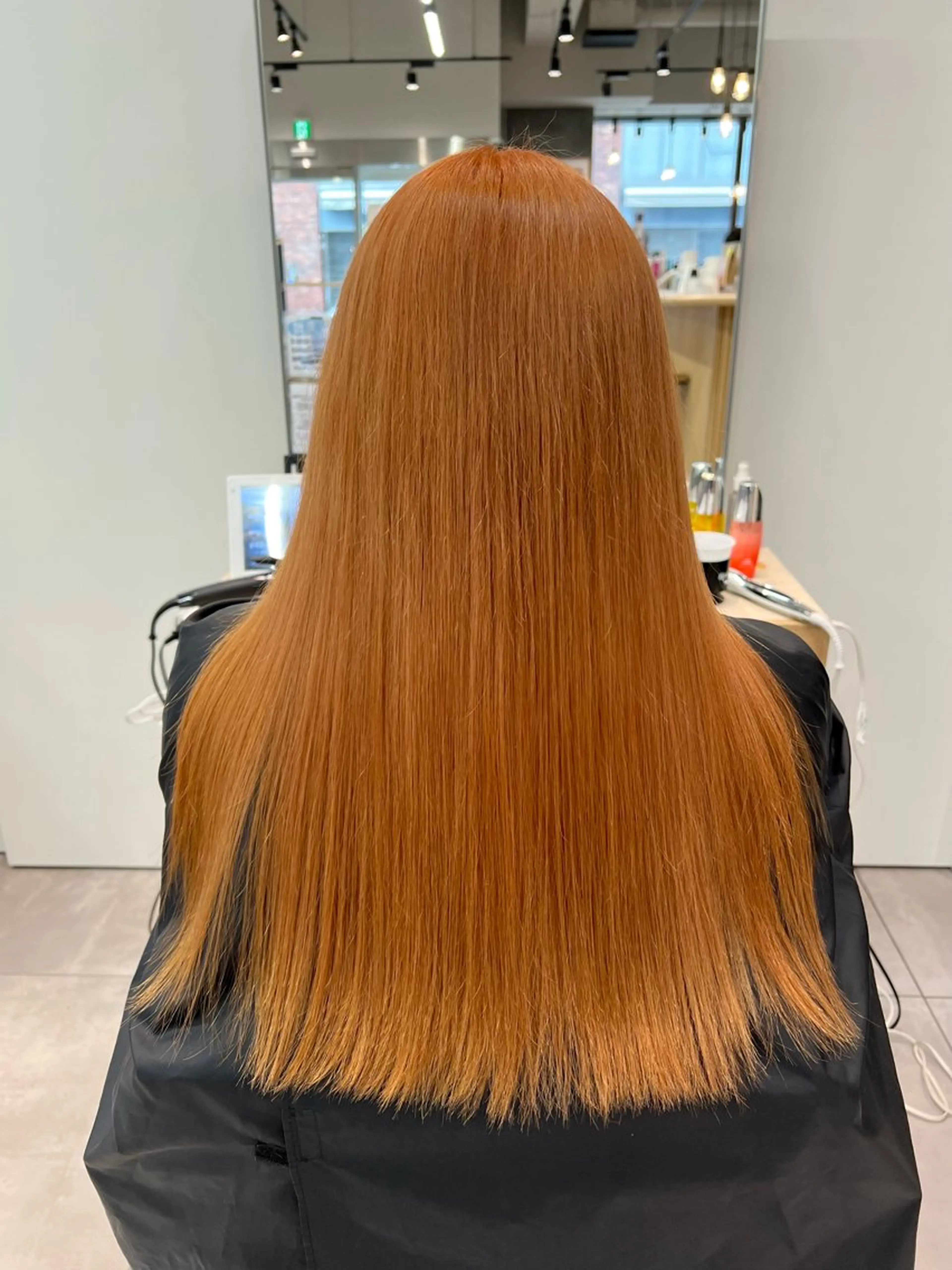 ロング カラー ベージュカラー オレンジ オレンジベージュ ヘアカラー トリートメント 🌞レイヤー×カラー 前川那津美🌞のヘアスタイル