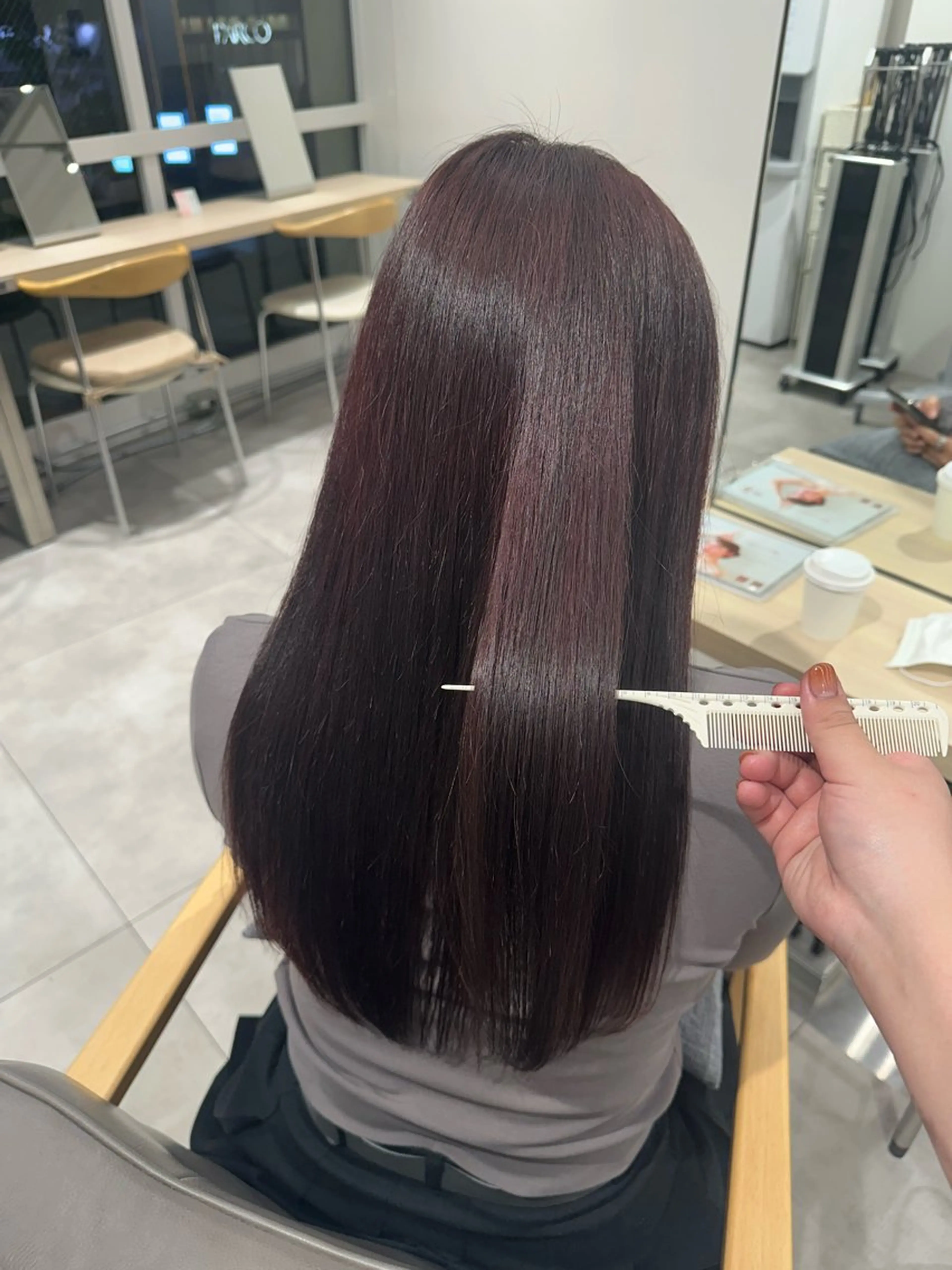 ロング トリートメント RIKO/暖色カラー /縮毛矯正/ミニボブのヘアスタイル