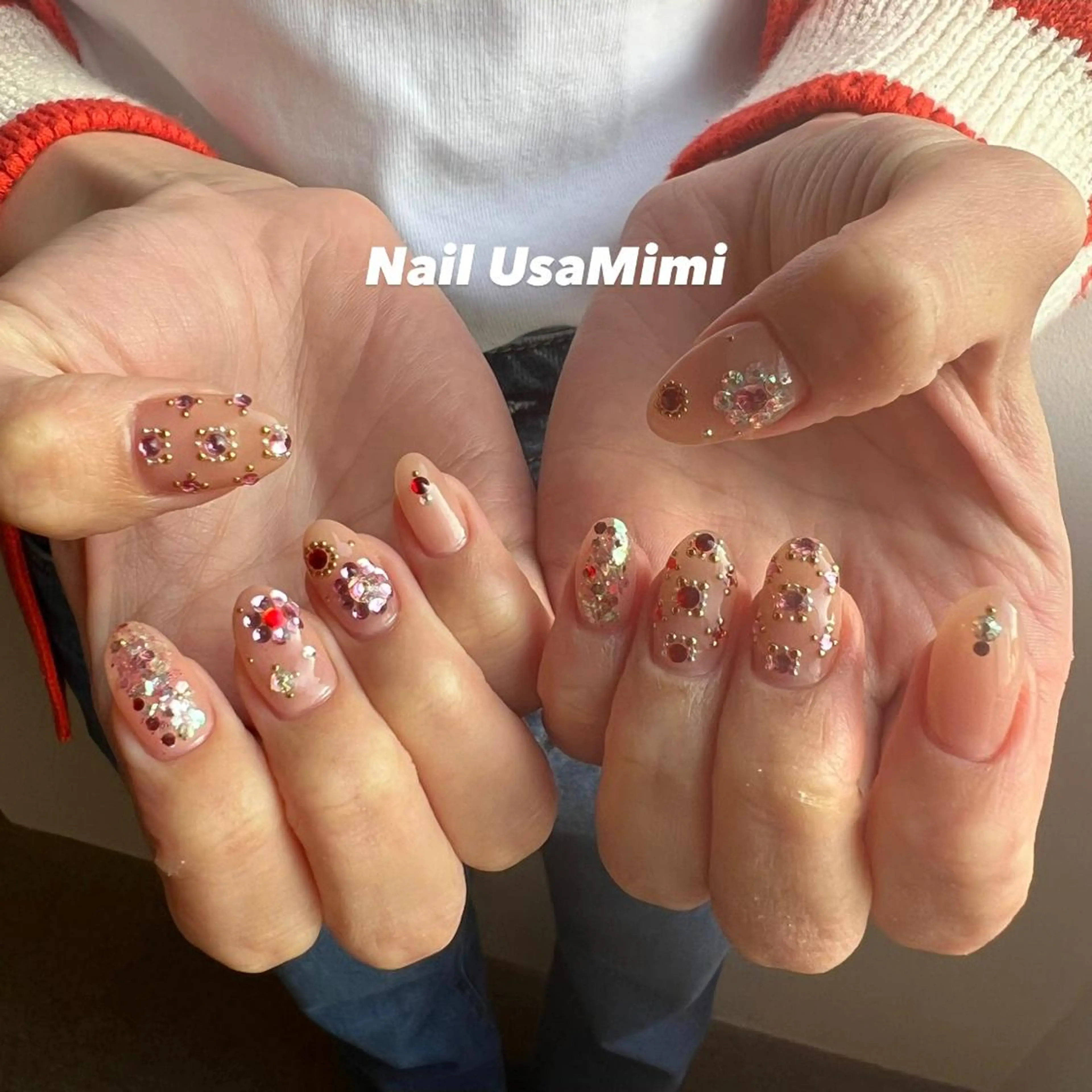 ネイル クリアネイル フットネイル ジェルネイル マグネットネイル 持ち込み 本町ネイルNail UsaMimiのネイルデザイン