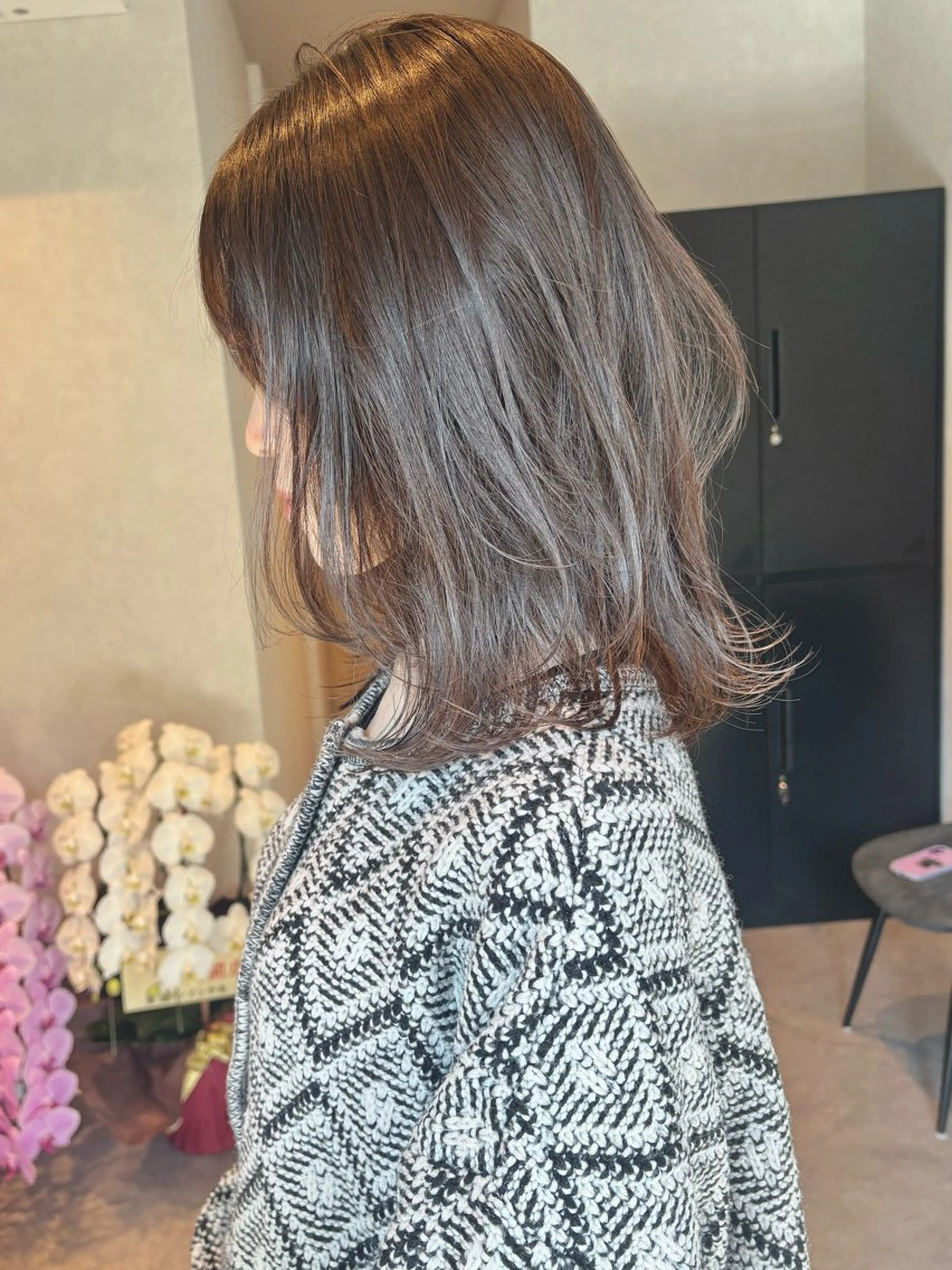 ミディアム ミディアムレイヤー ボブ 顔まわりレイヤー レイヤーカット 外ハネヘア カット ヘアカラー トリートメント 【ボブ/個室サロン】 癒し空間mimuraのヘアスタイル