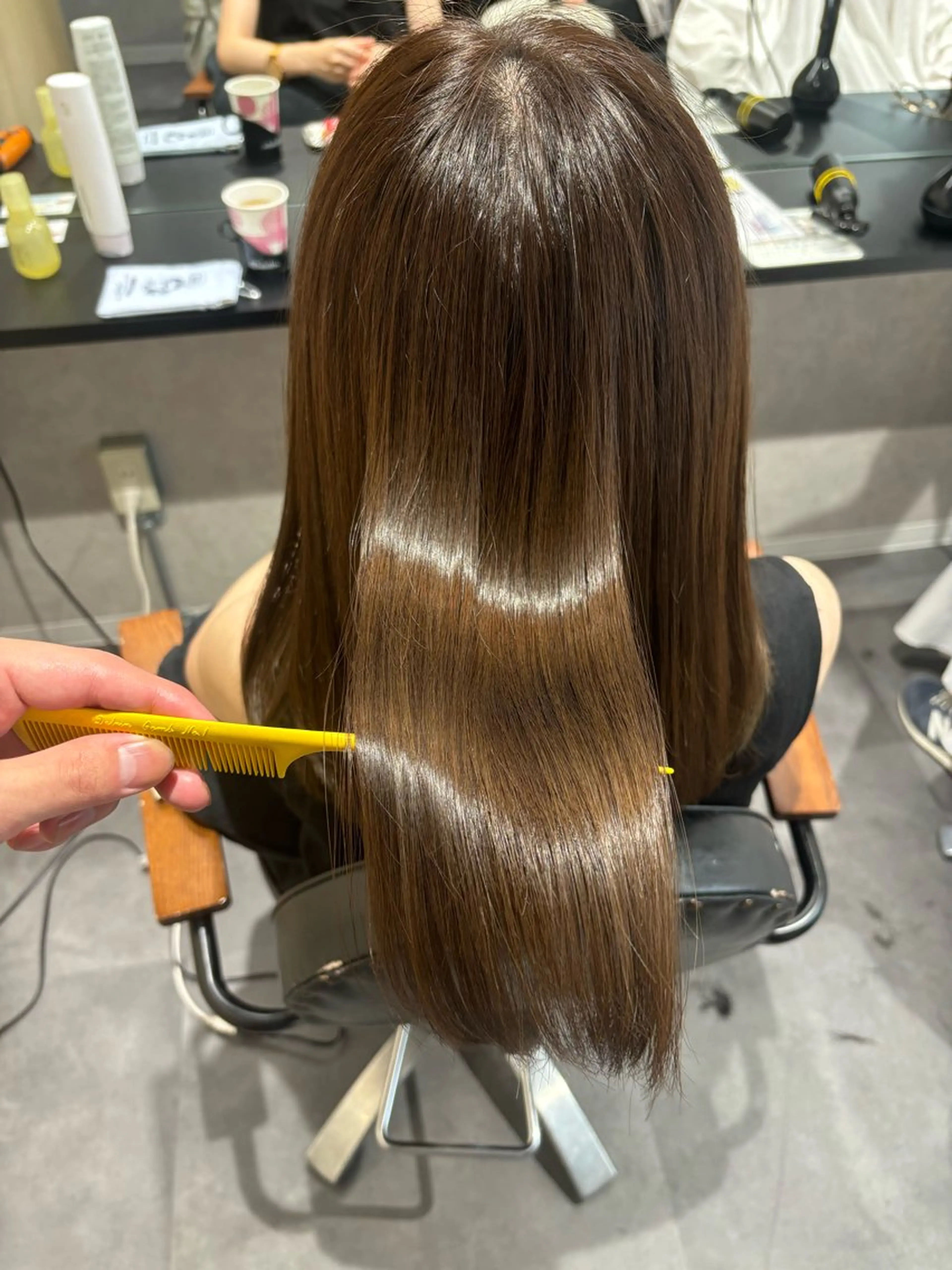 ロング カット 縮毛矯正 ulu by dot.所属・かがみはやと 髪質改善/縮毛矯正のヘアスタイル