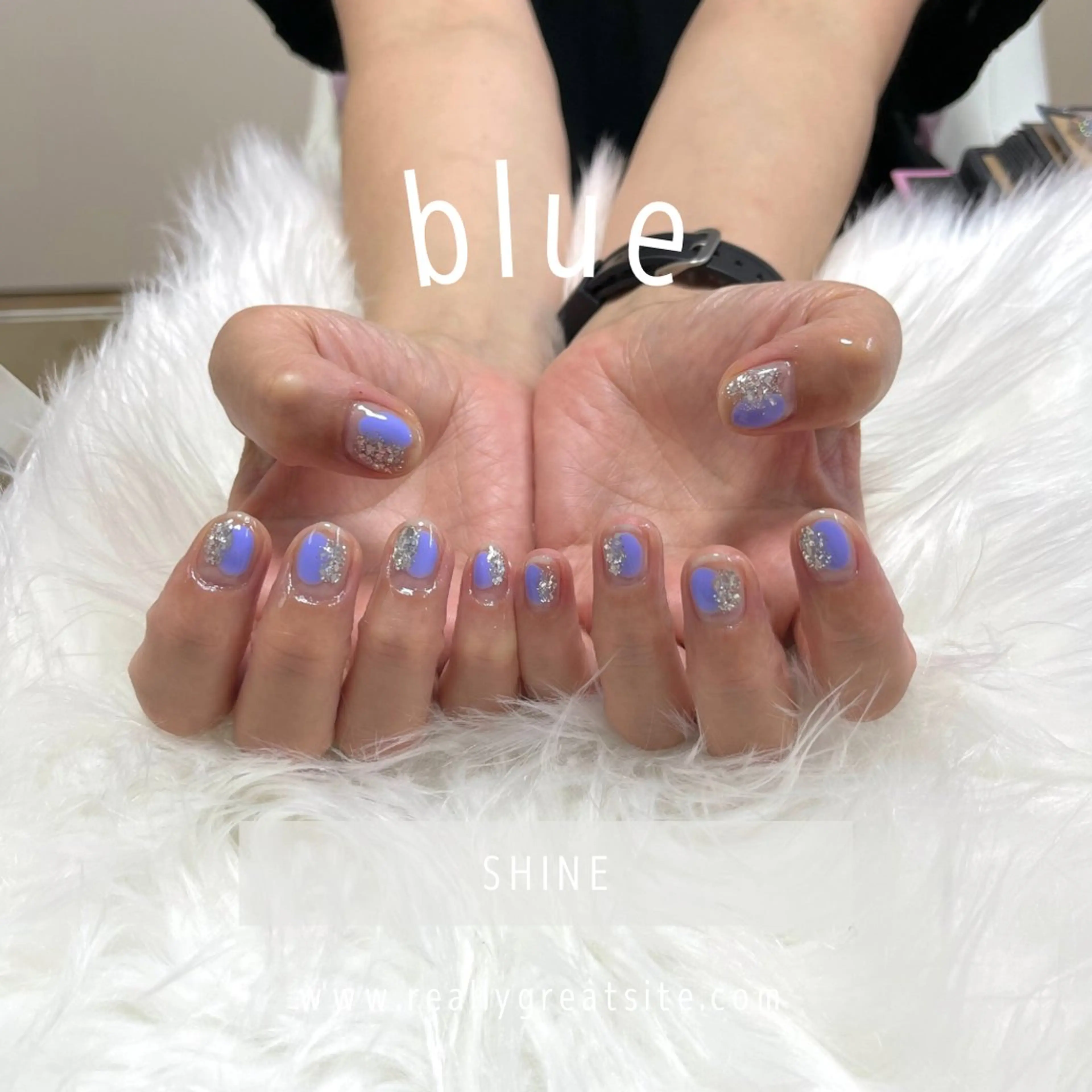 ネイル ブルー SHINE nail salonのネイルデザイン