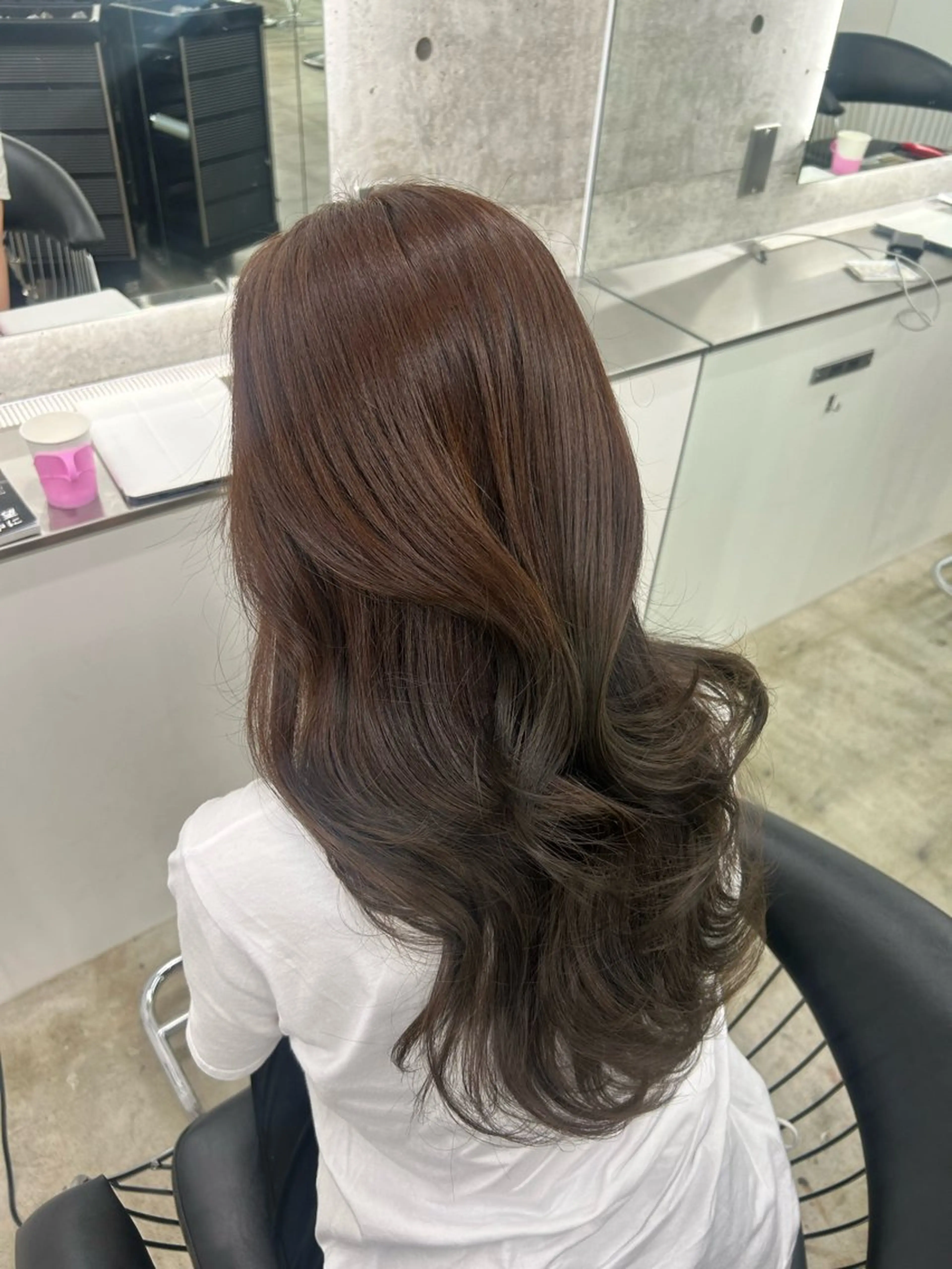 ロング ボブ ハイライト 髪質改善 Lond Lūna所属・みく/韓国風艶カラー /透明感カラーのヘアスタイル