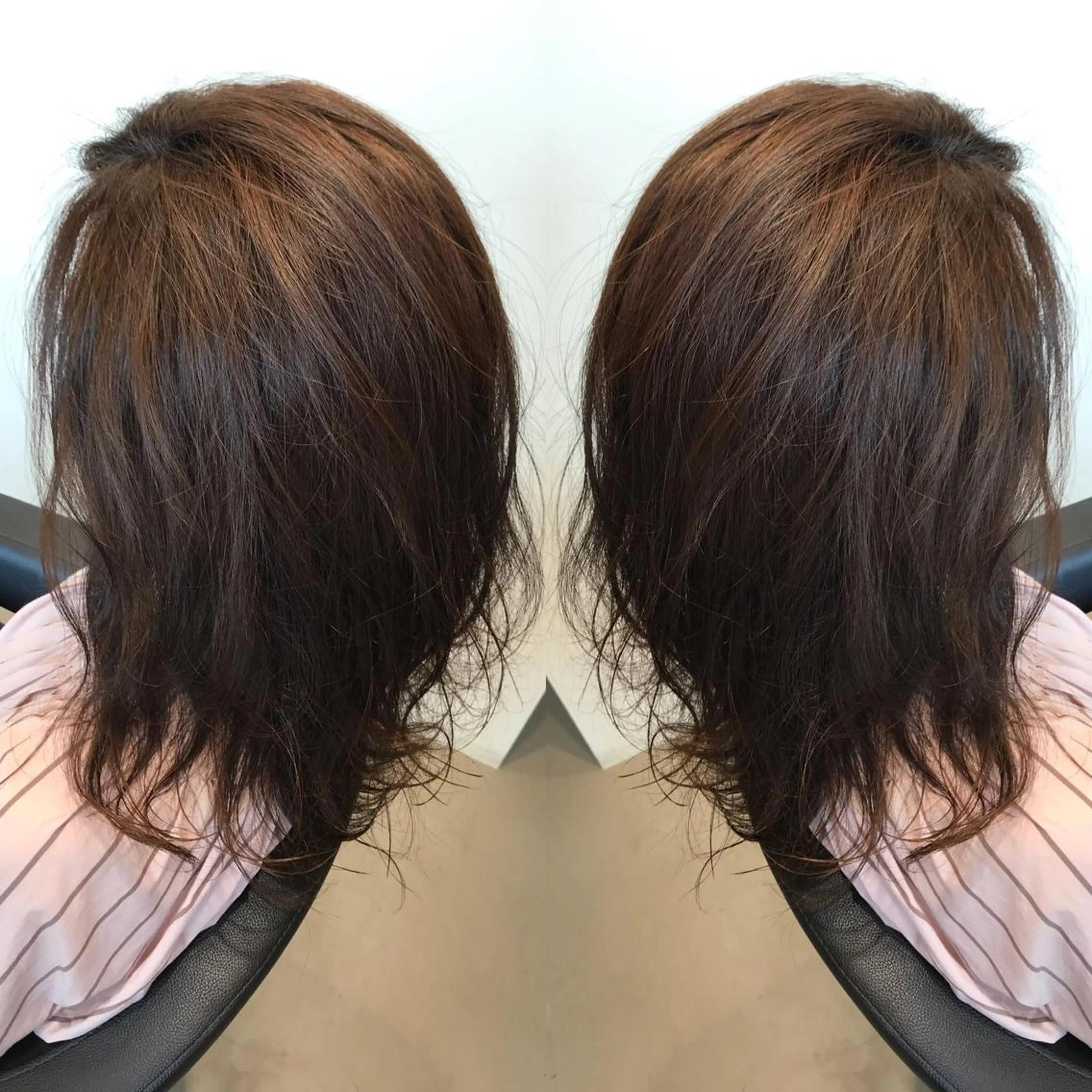 セミロング カラー 透明感カラー ハイライトカラー ハイライト 大久保 隆蔵のヘアスタイル