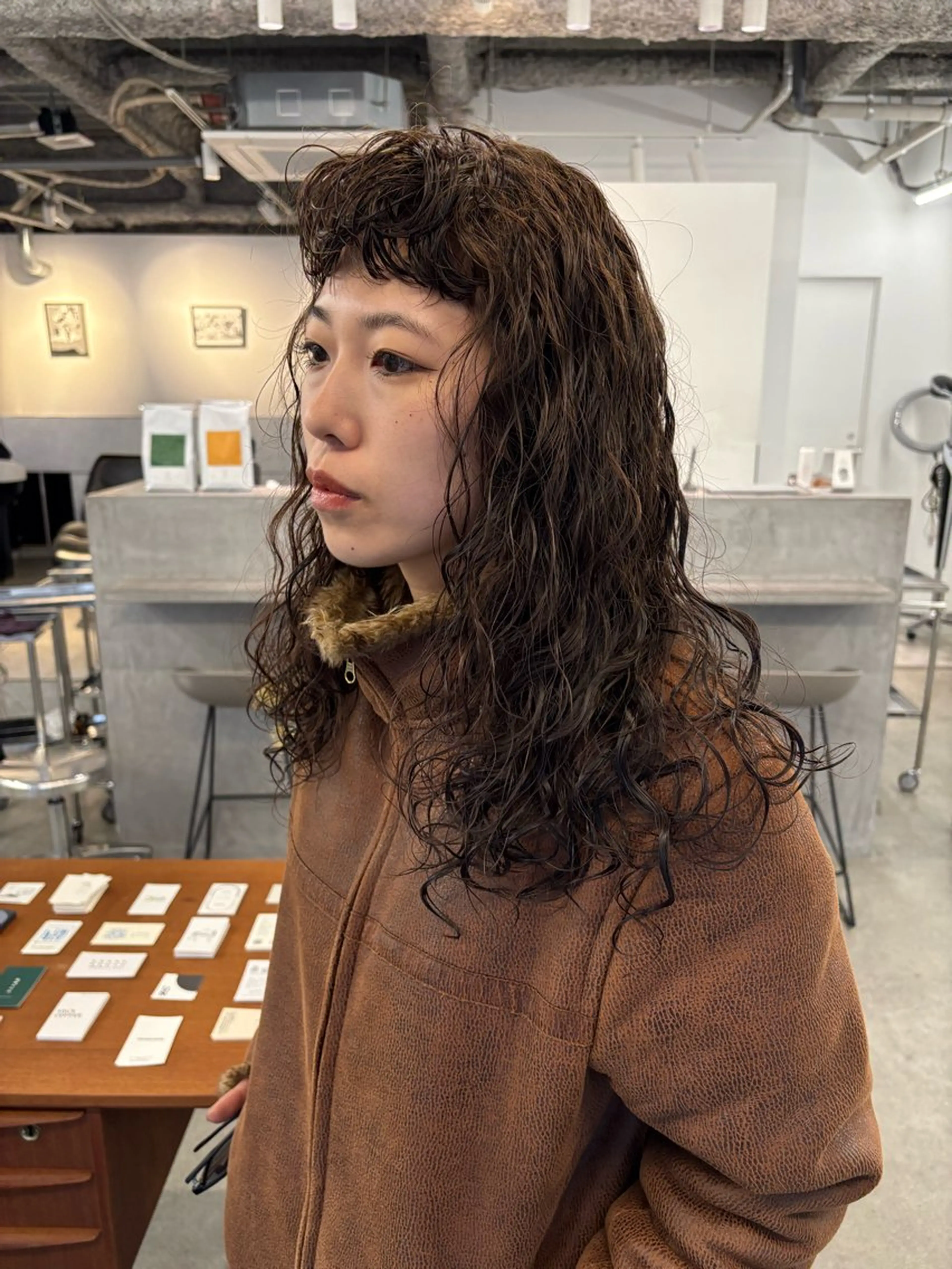 ロング ボブ ウルフカット カット パーマ トリートメント 【お洒落パーマ】 Elme　肥塚康汰郎のヘアスタイル