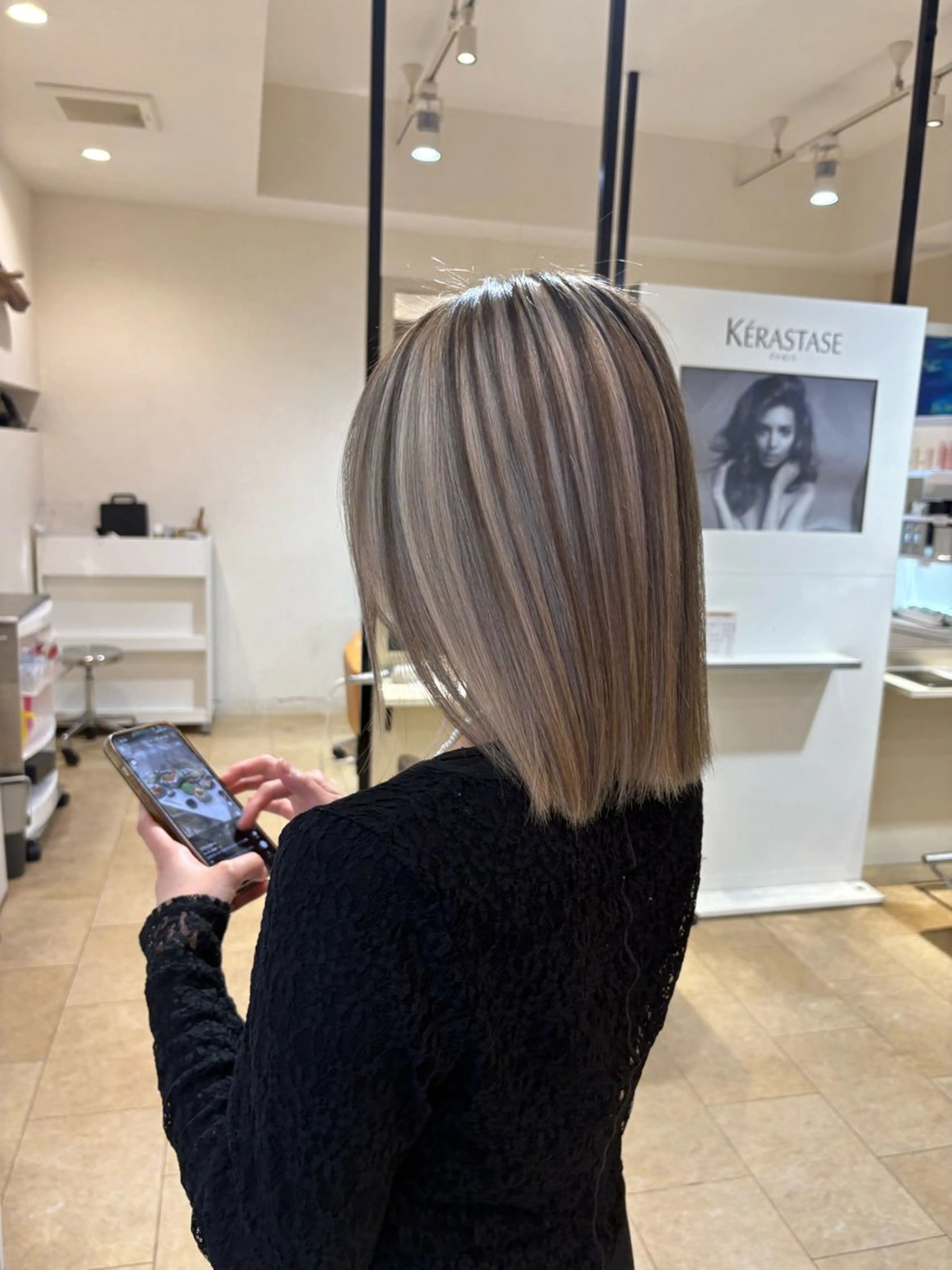 セミロング カラー あいり 福岡美容師のヘアスタイル