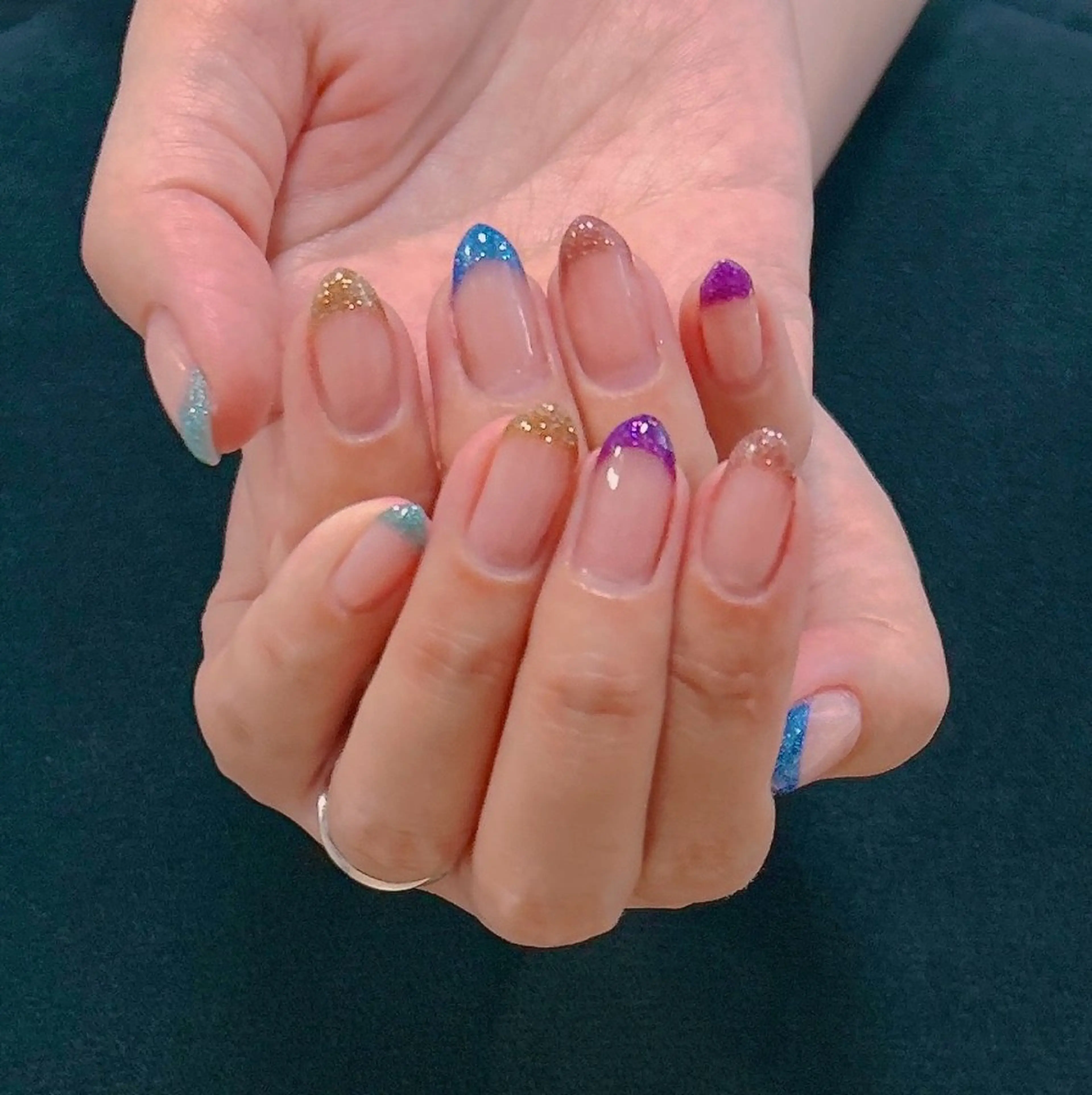 ネイル フレンチネイル ラメ(グリッター) MYu Beauty Salon YURIのネイルデザイン