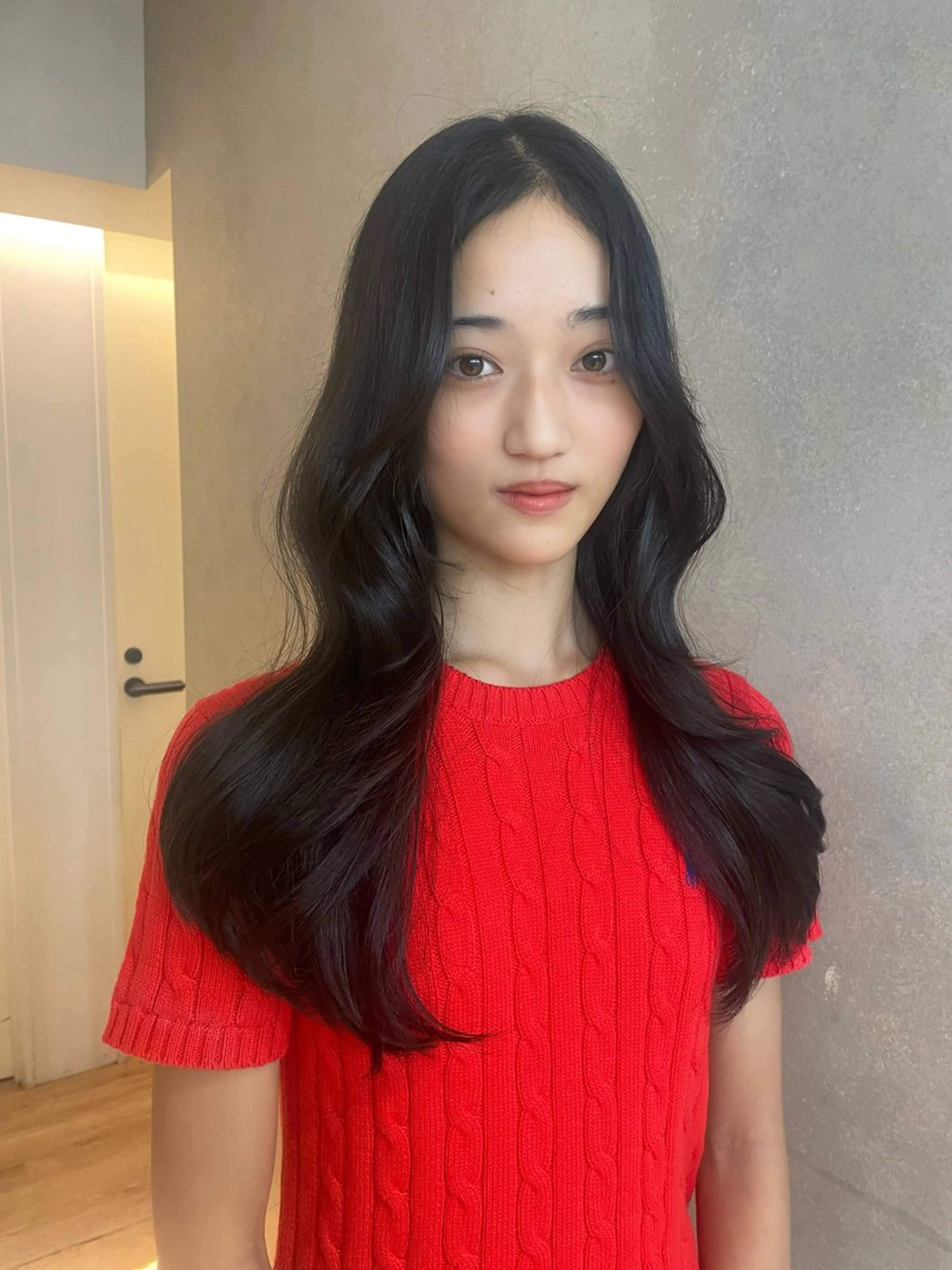 セミロング ハッシュレイヤー/ ベージュ/senaのヘアスタイル