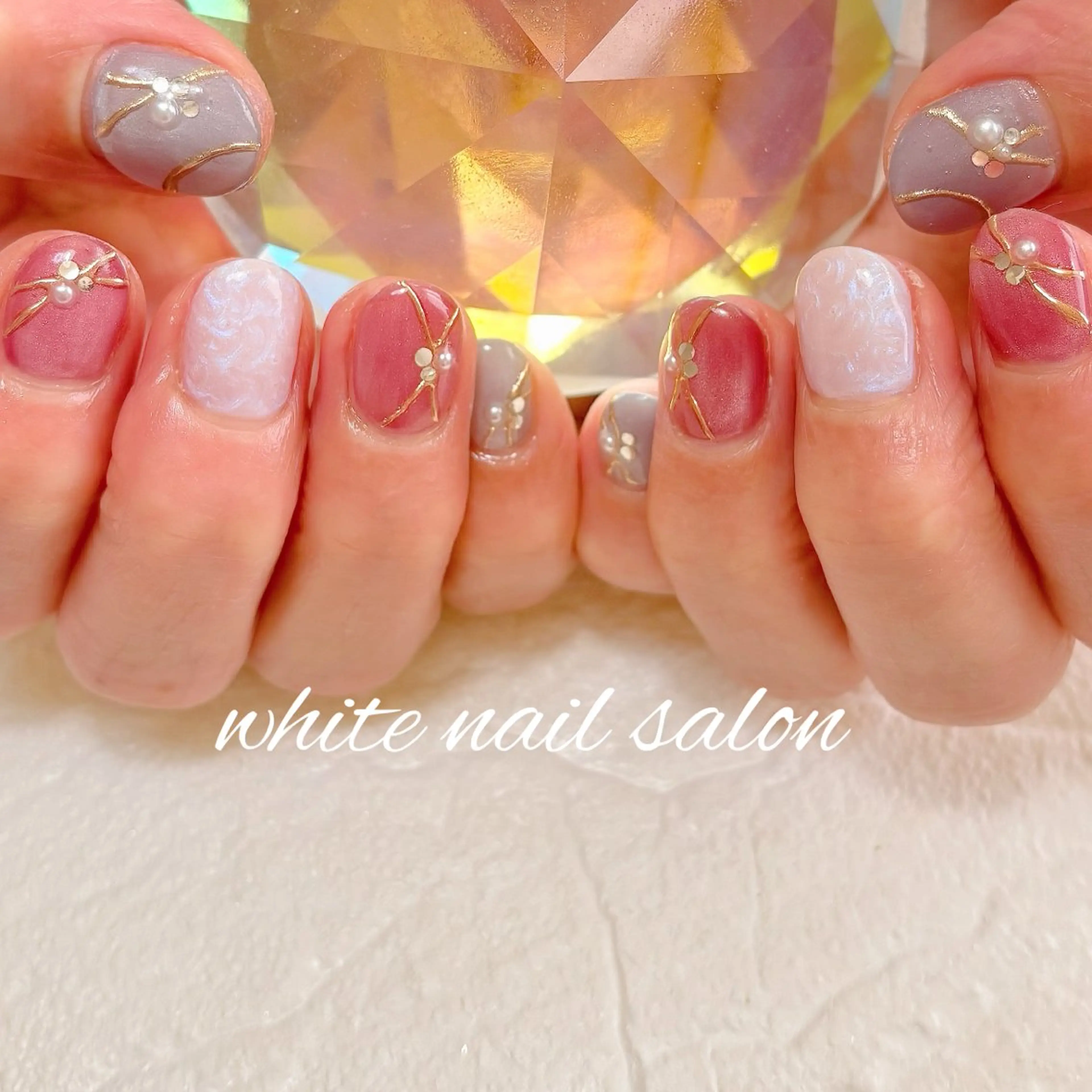 ネイル フットネイル ラメ(グリッター) ハンドネイル white nail salonのネイルデザイン