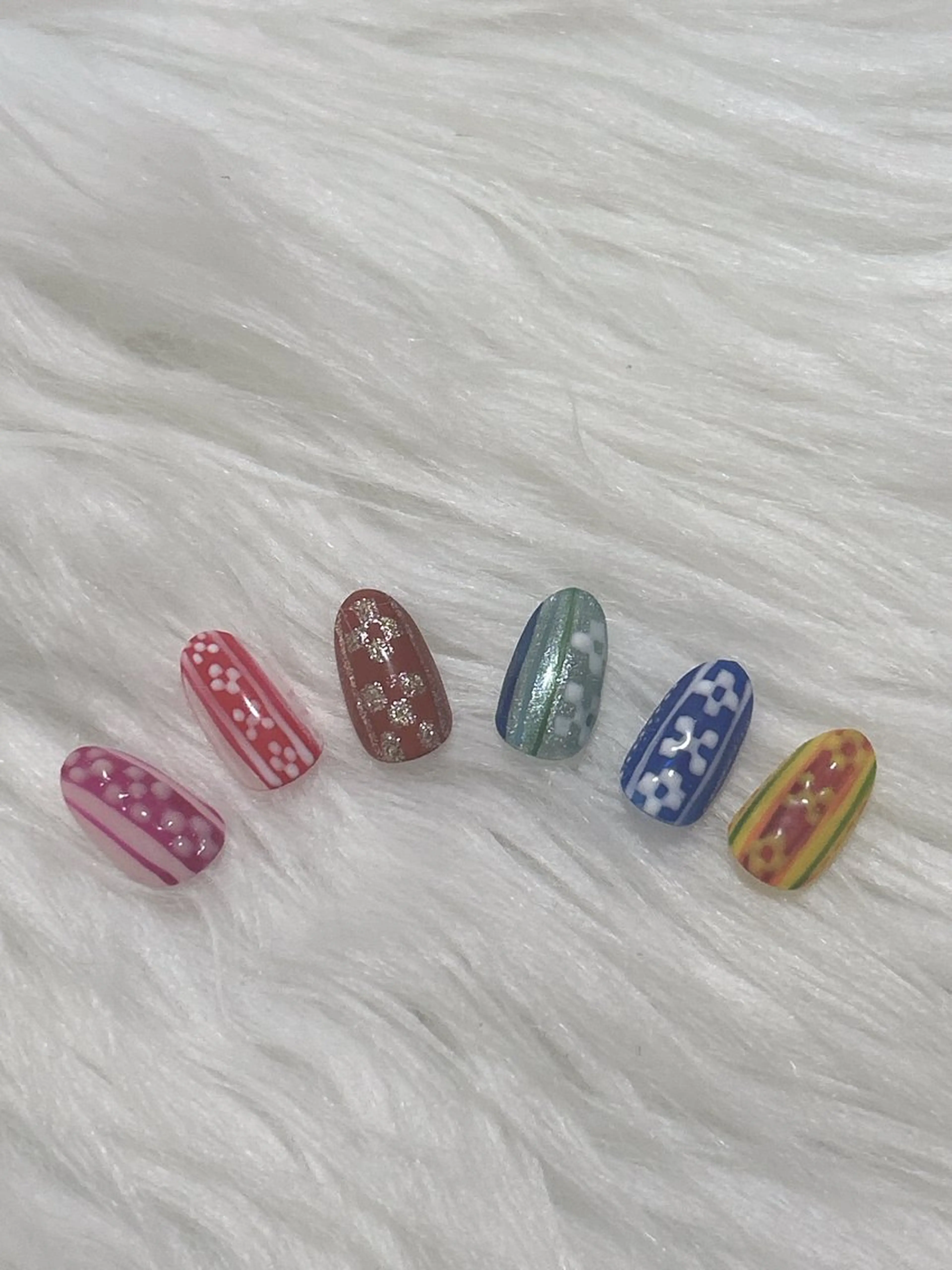 沖縄伝統デザイン‼️ミンサー柄ネイル💅の写真