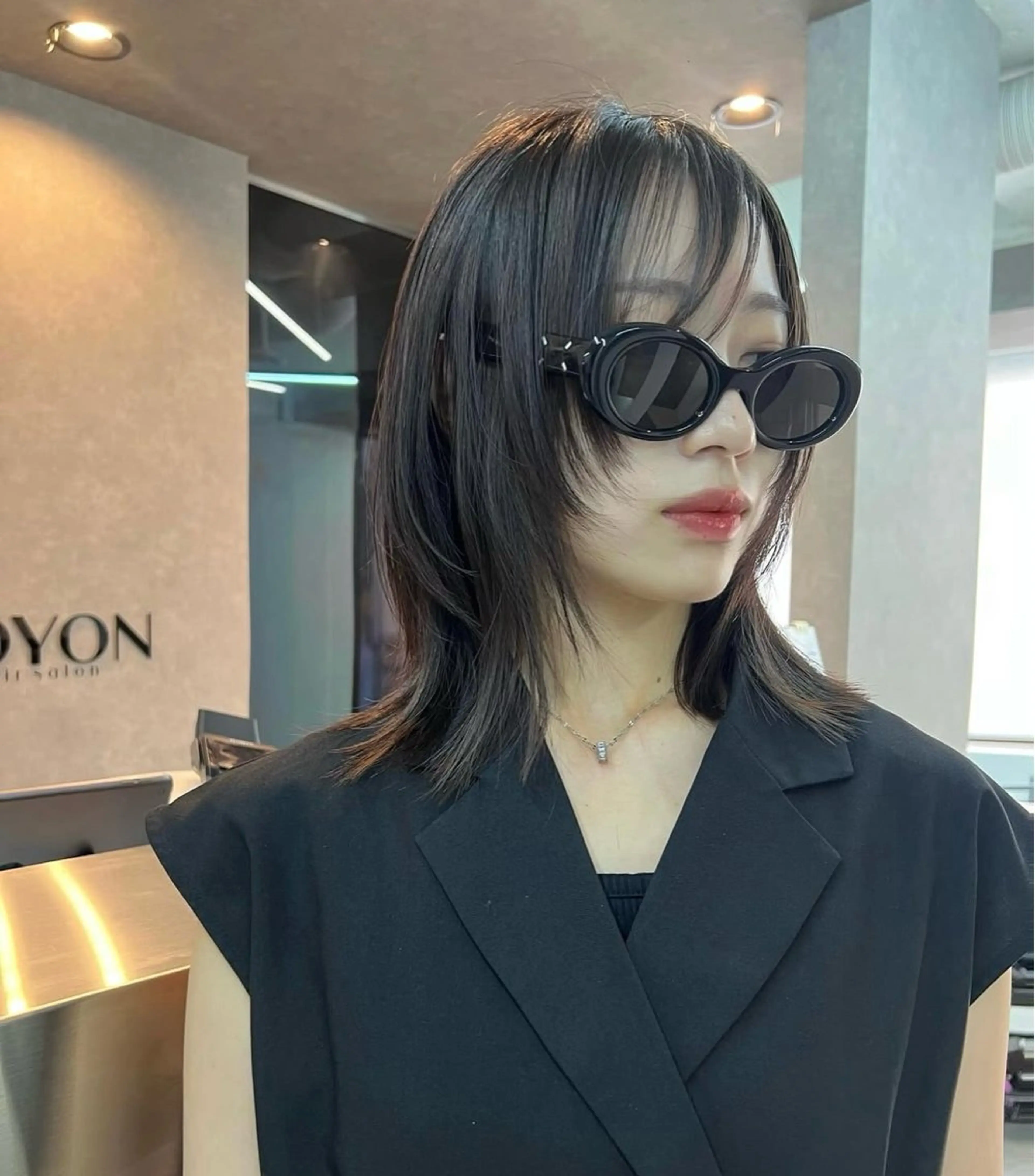 ミディアム カラー パーマ ヘアアレンジ レイヤー/韓国/透明 感/Shionのヘアスタイル