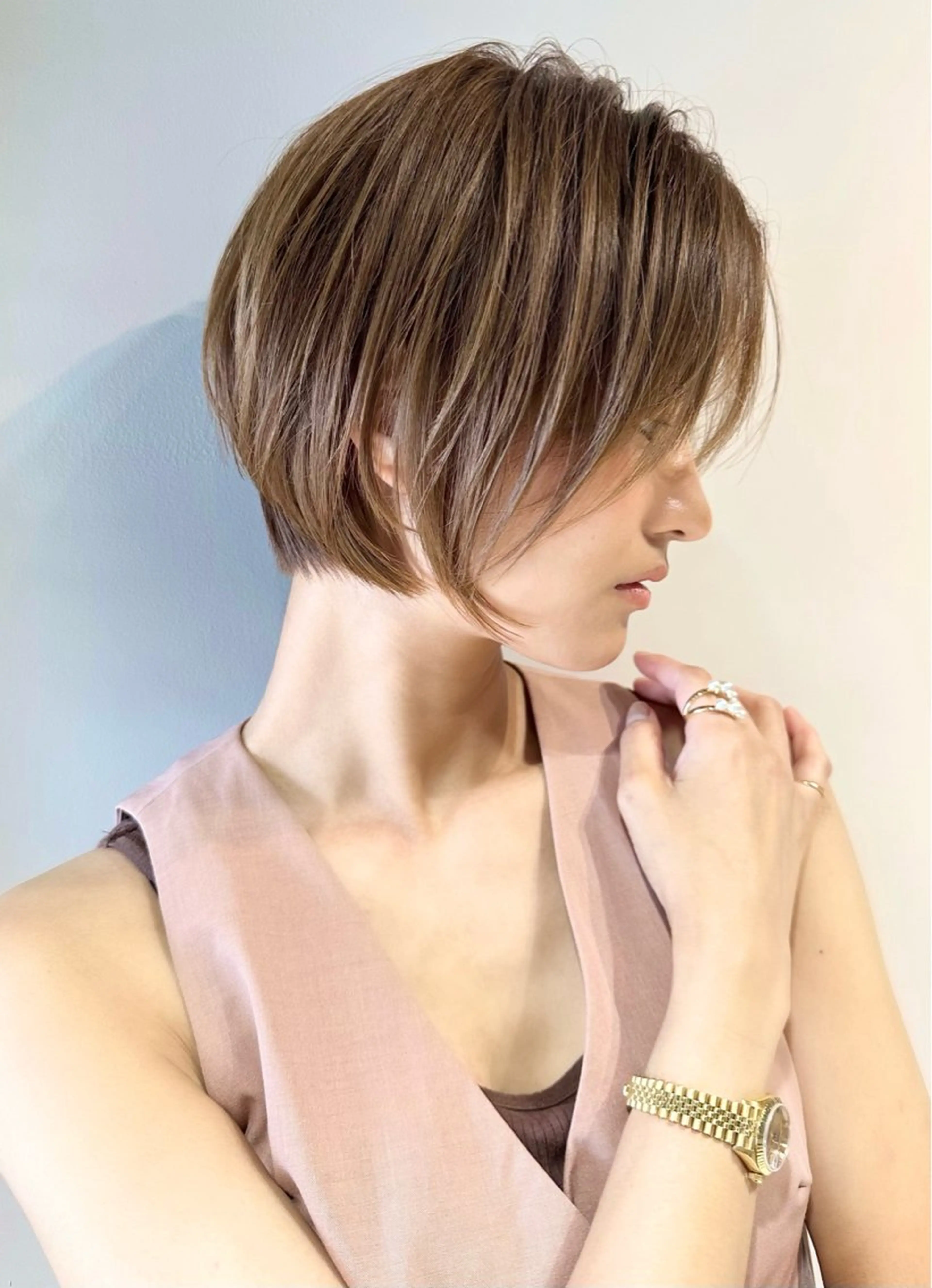 ショート カット ヘアカラー トリートメント ✨透明感カラー 恵比寿HAYATO✨のヘアスタイル