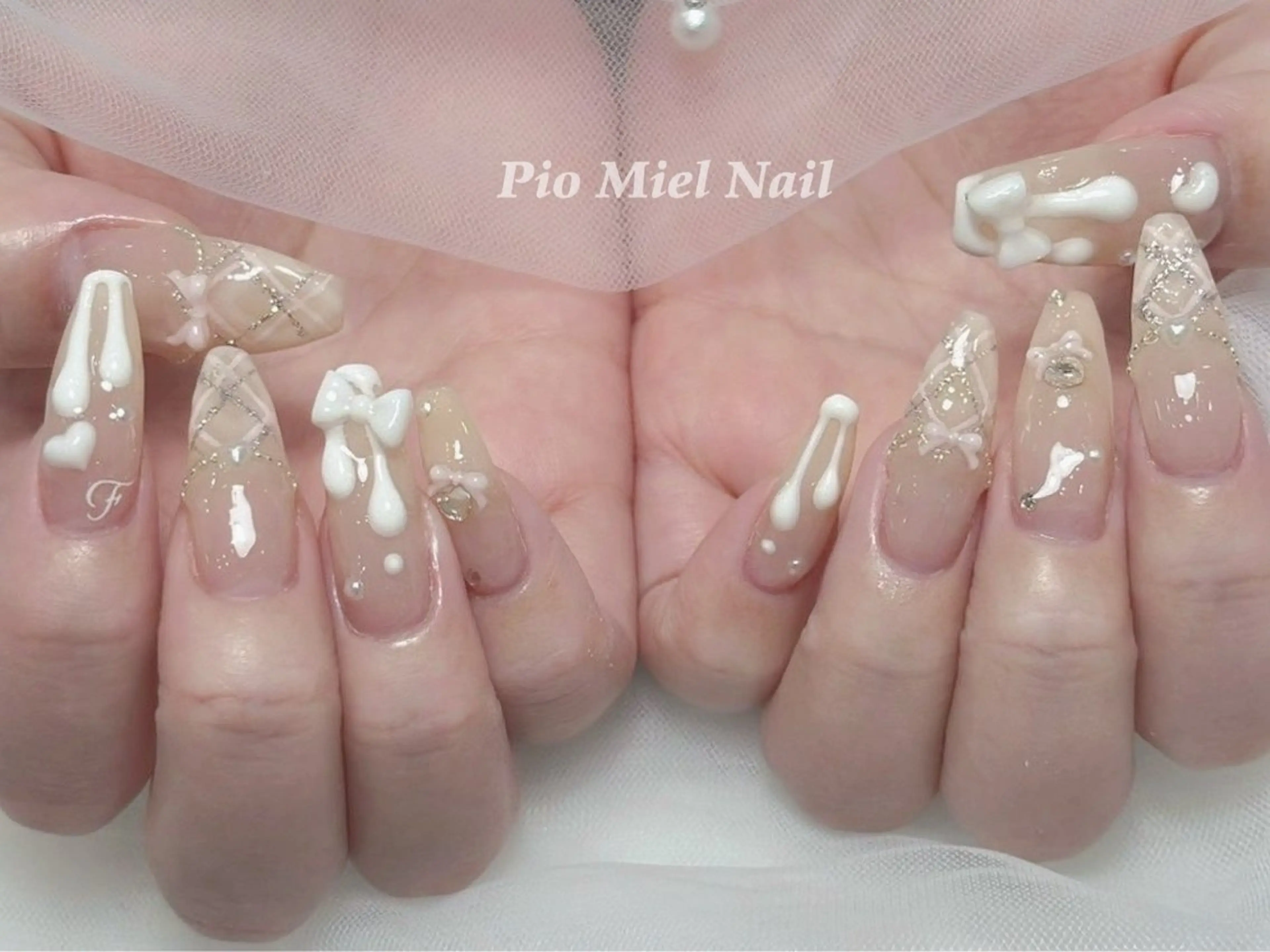 ネイル ハンドネイル HANA 長さだしのネイルデザイン