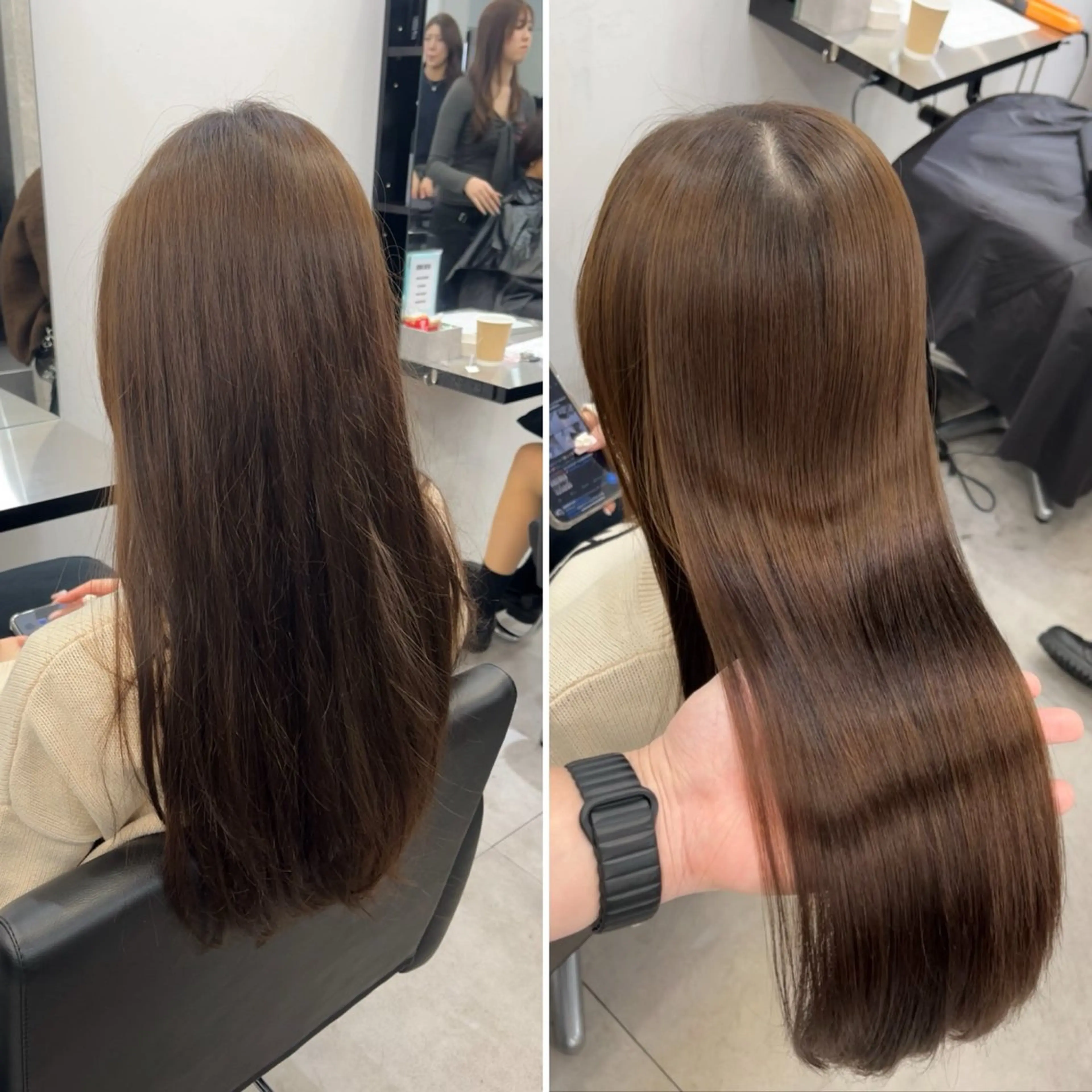 ロング カット ヘアカラー 縮毛矯正 トリートメント 髪質改善/縮毛矯正 梅田茶屋町/西尾祐作のヘアスタイル