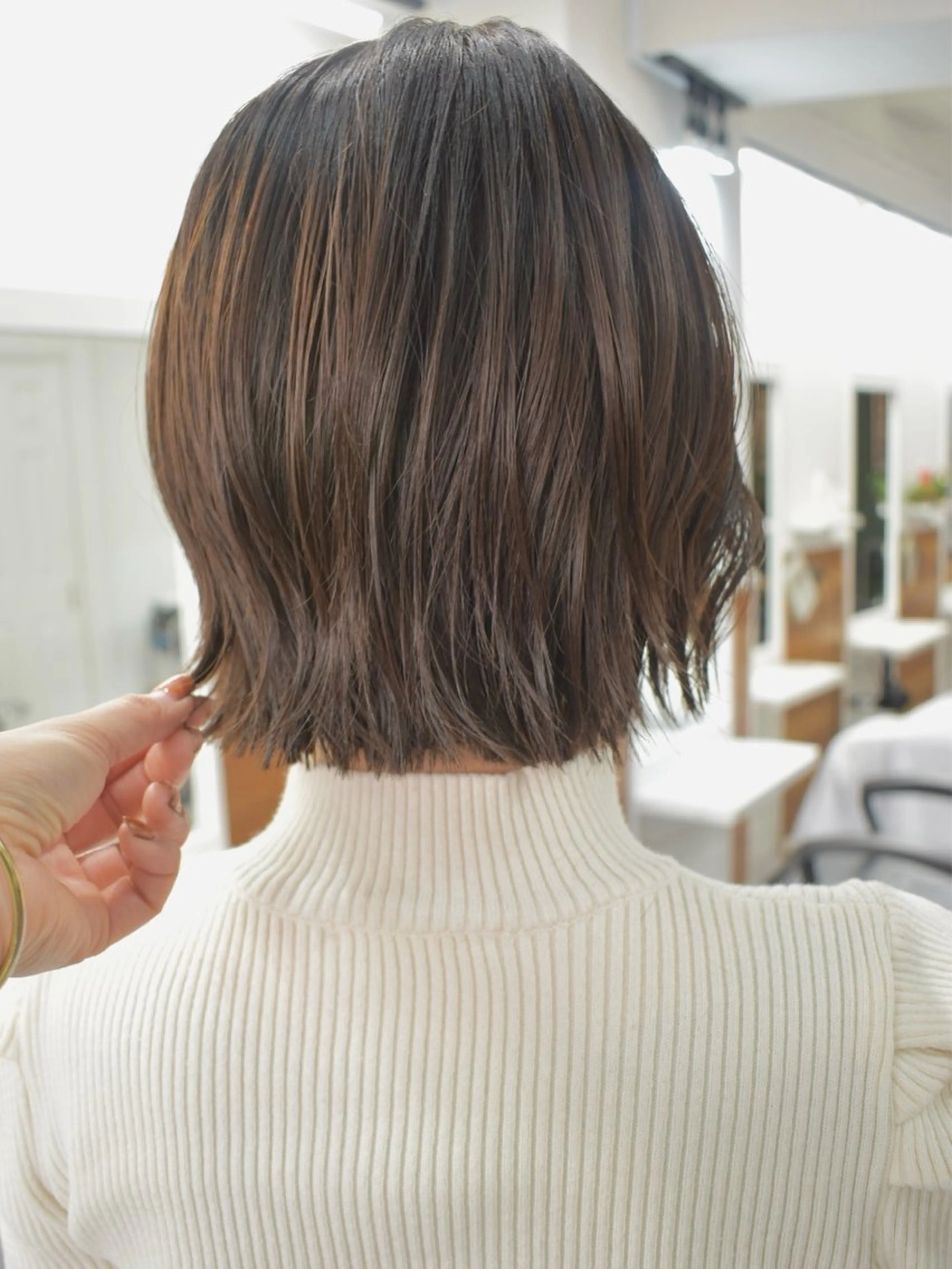 ミディアム カラー カット ヘアカラー レイヤーボブ/ 艶カラー/サナ🌼のヘアスタイル