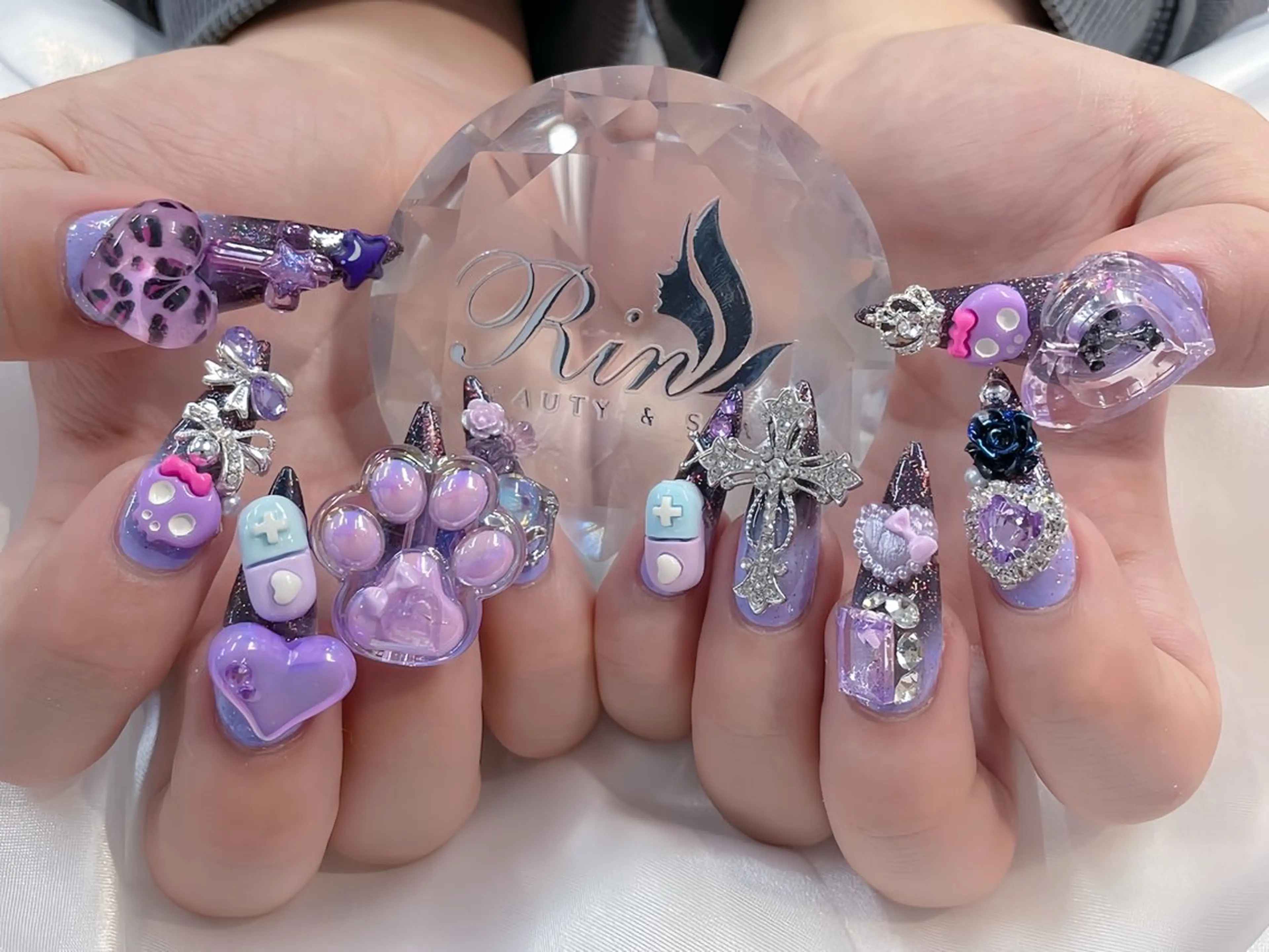 ネイル アートネイル ロングネイル ニュアンスネイル スカルプネイル ネイルチップ ハンドネイル Rin Nail 新大久保店のネイルデザイン