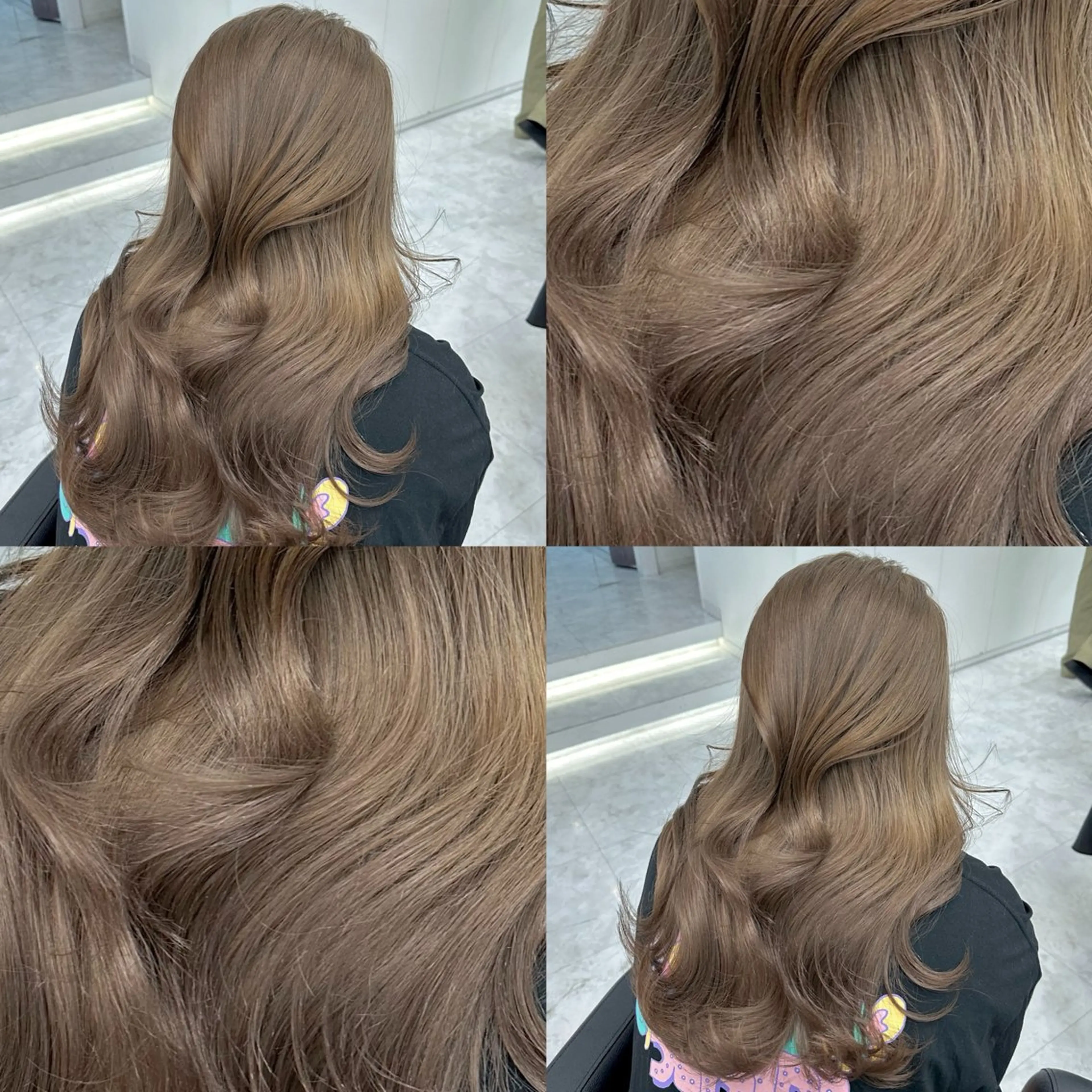 ロング カラー ベージュカラー ミルクティーベージュ ヘアカラー トリートメント ヘッドスパ ヘアセット 💖SAE💖 銀座美容師のヘアスタイル