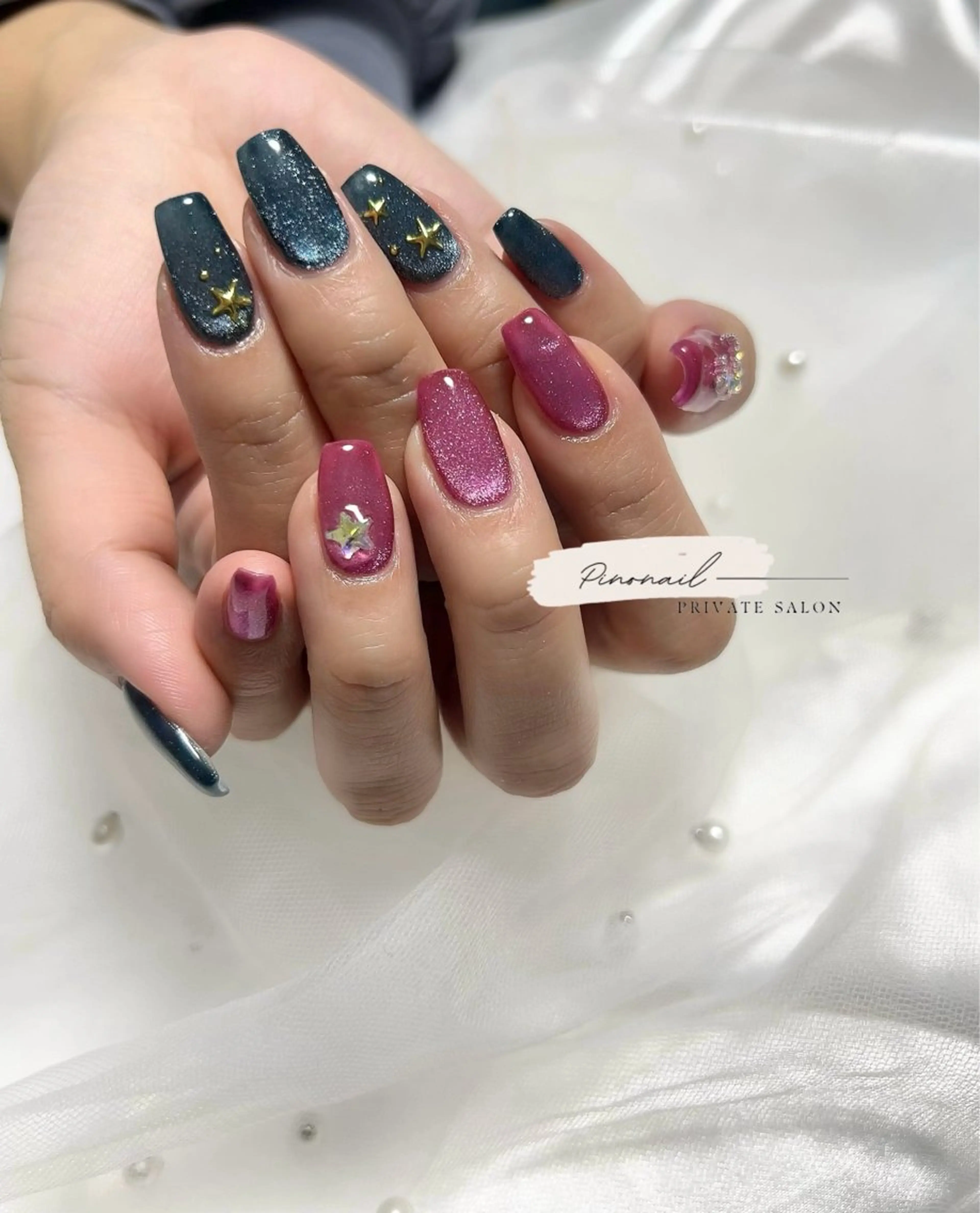 ネイル マグネットネイル マグネットワンカラー ワンカラーネイル pinonail所属・Pino Nailのネイルデザイン