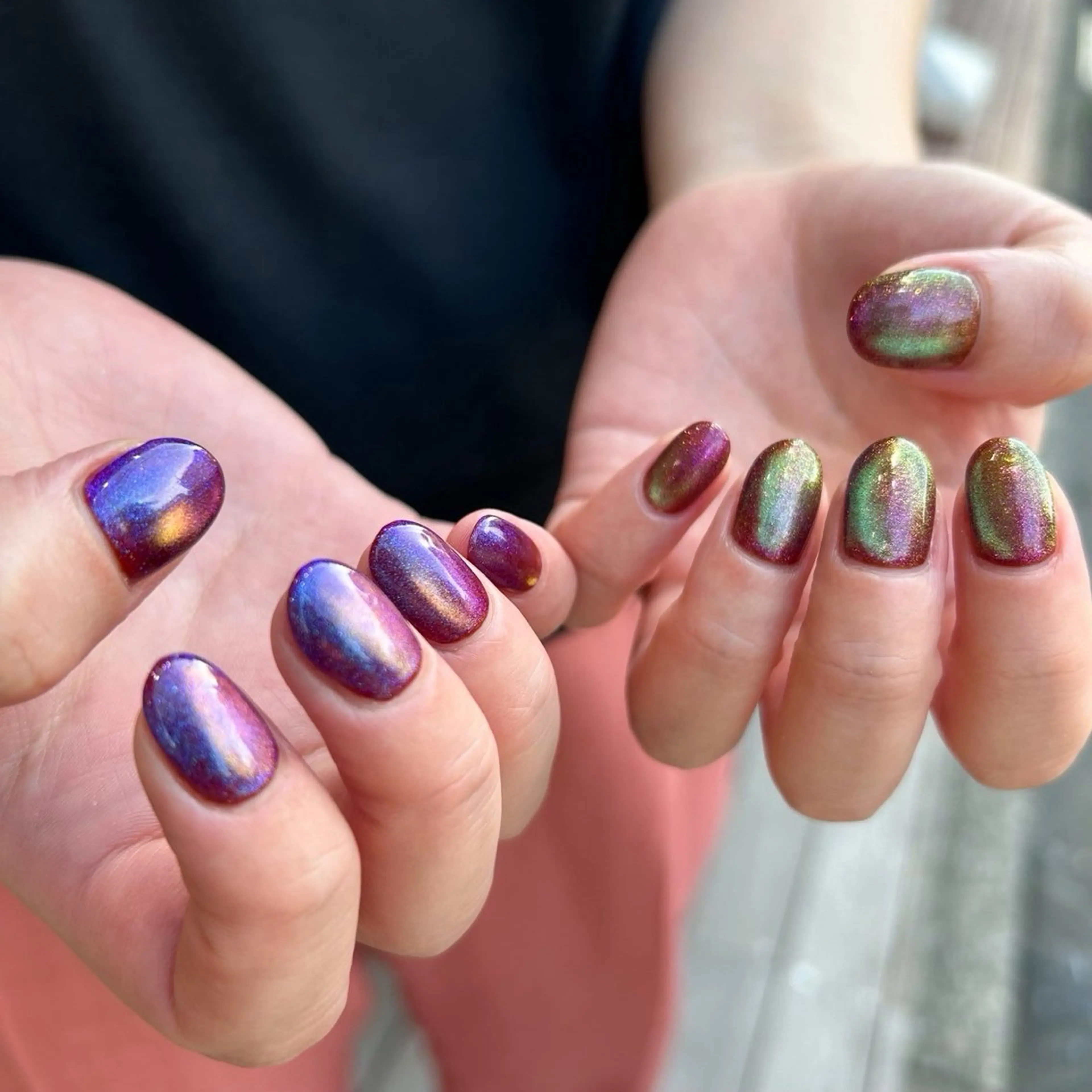 ネイル ジェルネイル グラデーション マグネットネイル 持ち込み ワンカラーネイル nail ARCHE 錦糸町あきꪔ̤̮のネイルデザイン