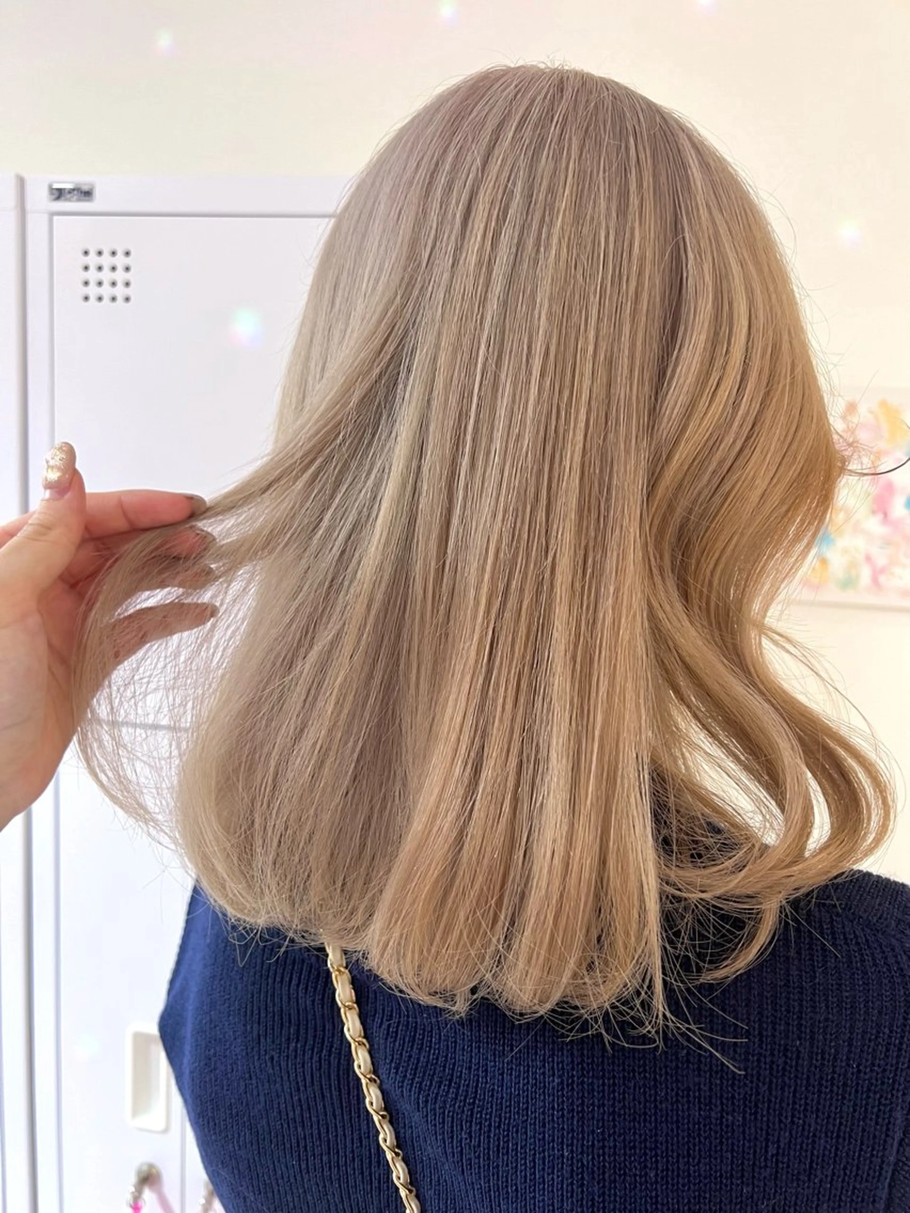 セミロング ヘアカラー トリートメント ハイトーン♡ブリーチ ♡エクステ♡nanaのヘアスタイル