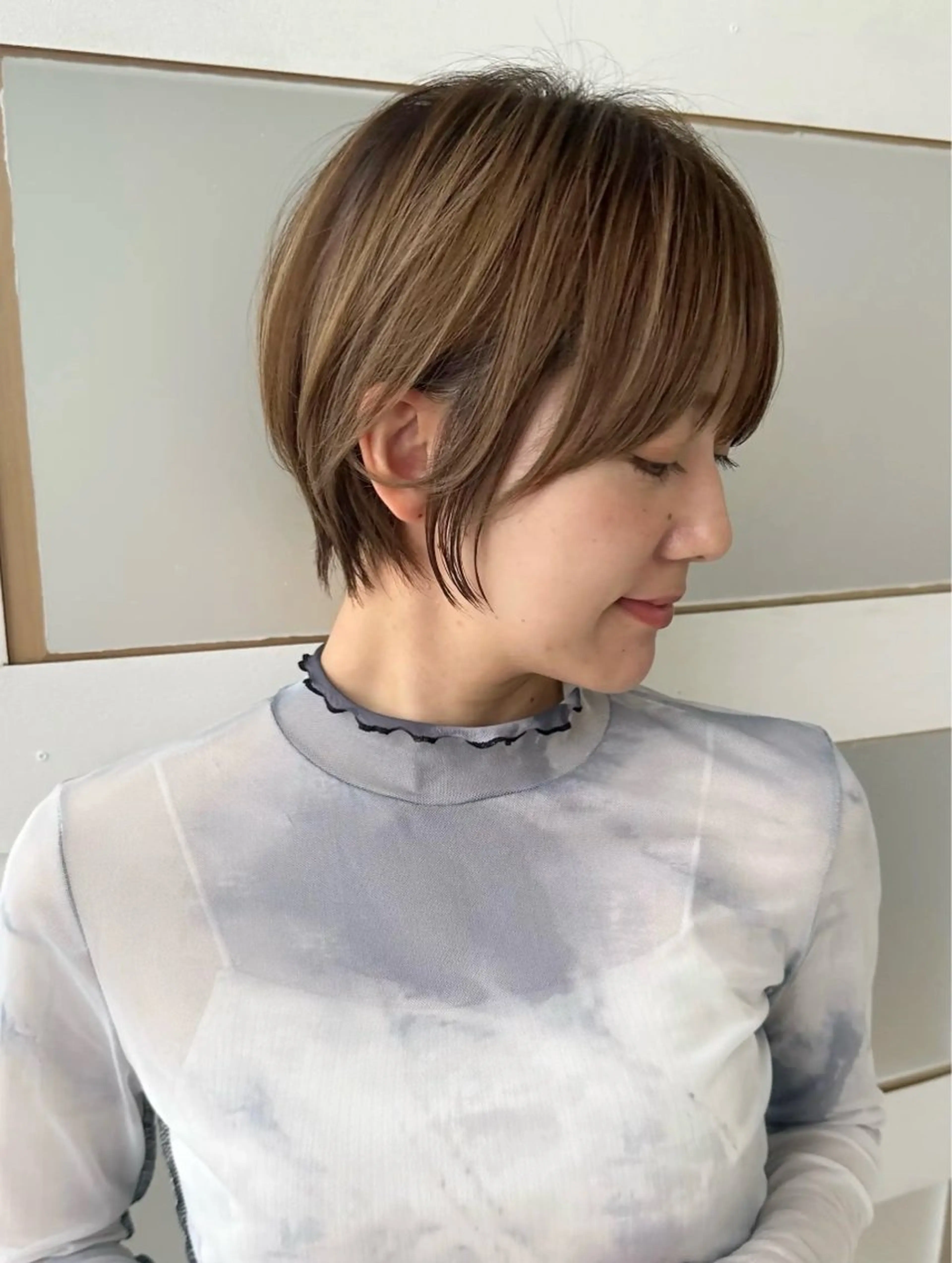 ショート カット トリートメント 縮毛矯正/ショート/ レイヤー/畑中正敏のヘアスタイル