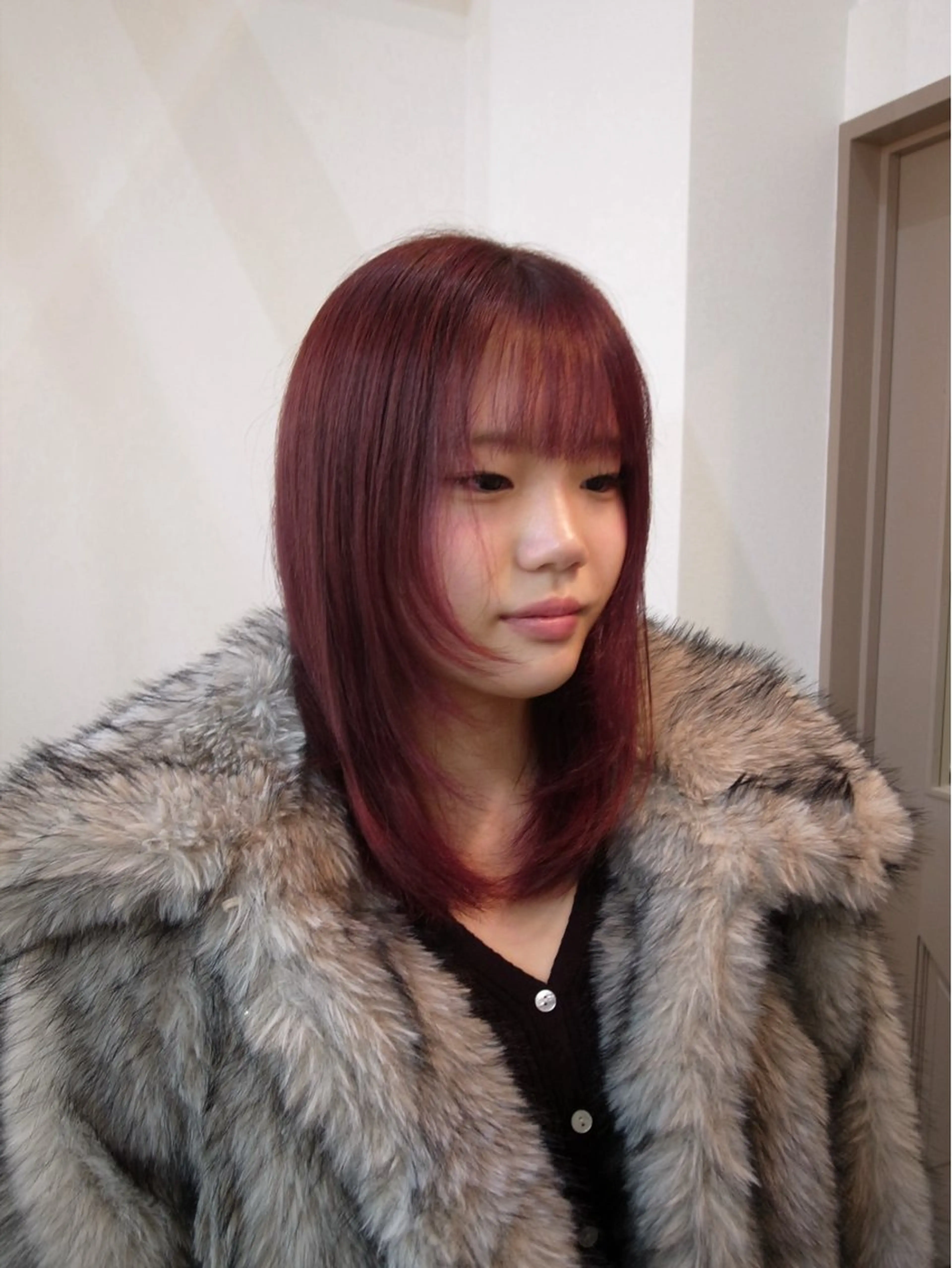 ミディアム カラー レイヤーカット カット ヘアカラー トリートメント Ｆ.まひろ🎀 暖色カラー／ベージュのヘアスタイル