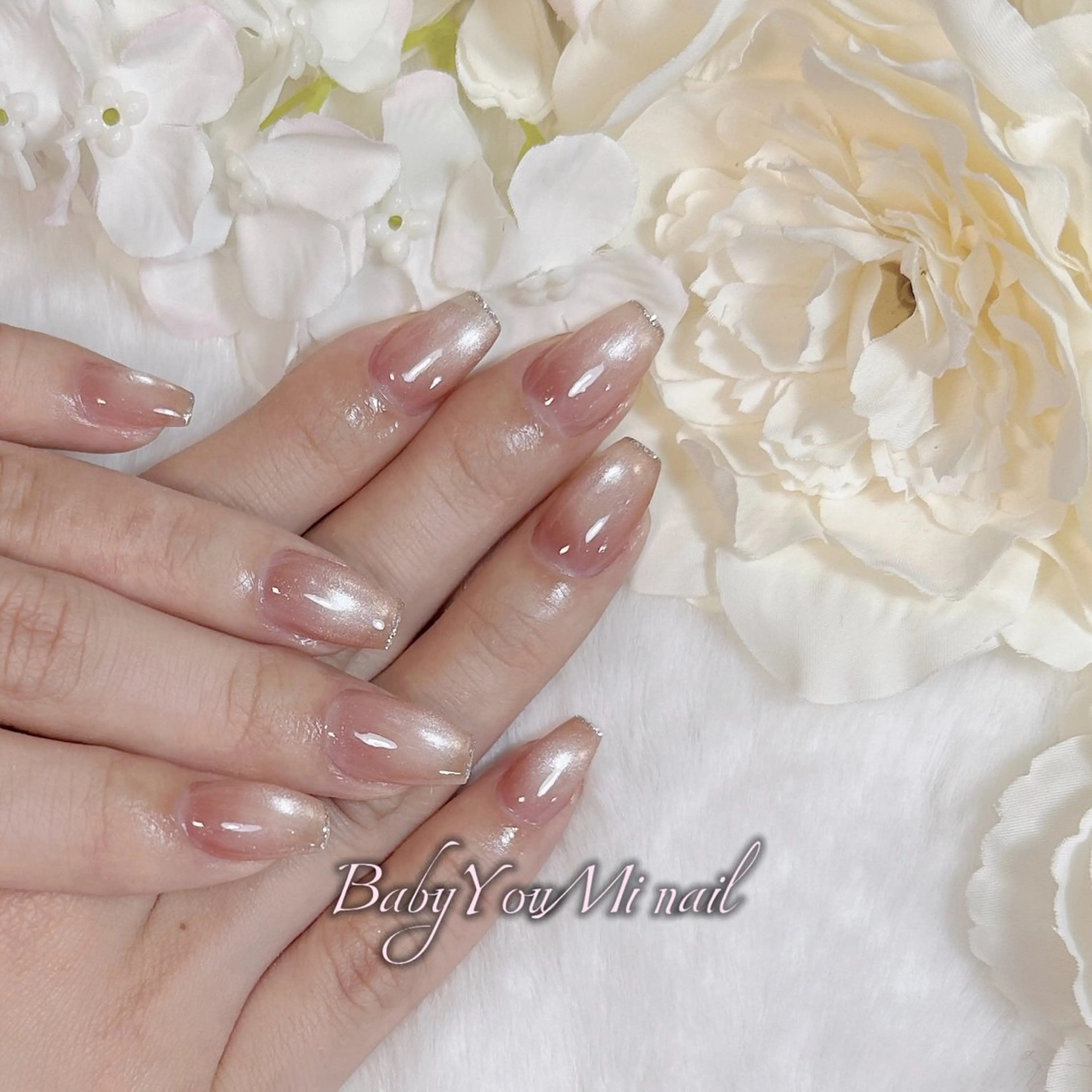 ネイル オーロラネイル 成人式 フットネイル フレンチネイル ジェルネイル ハンドネイル BabyYouMi nailのネイルデザイン