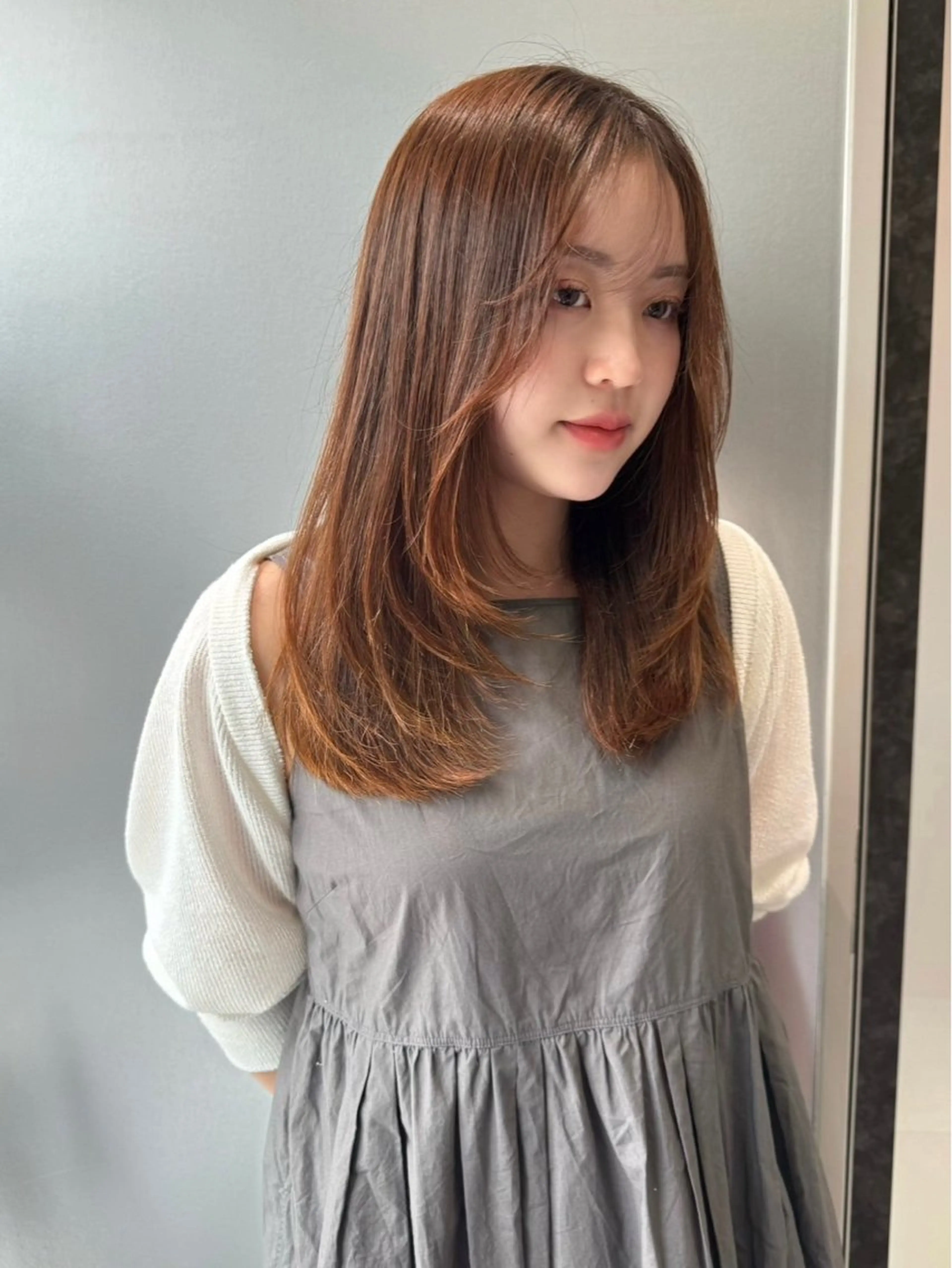 セミロング カラー 韓国風ヘア レイヤーカット 韓国風艶カラー 🇰🇷🩶/REIのヘアスタイル