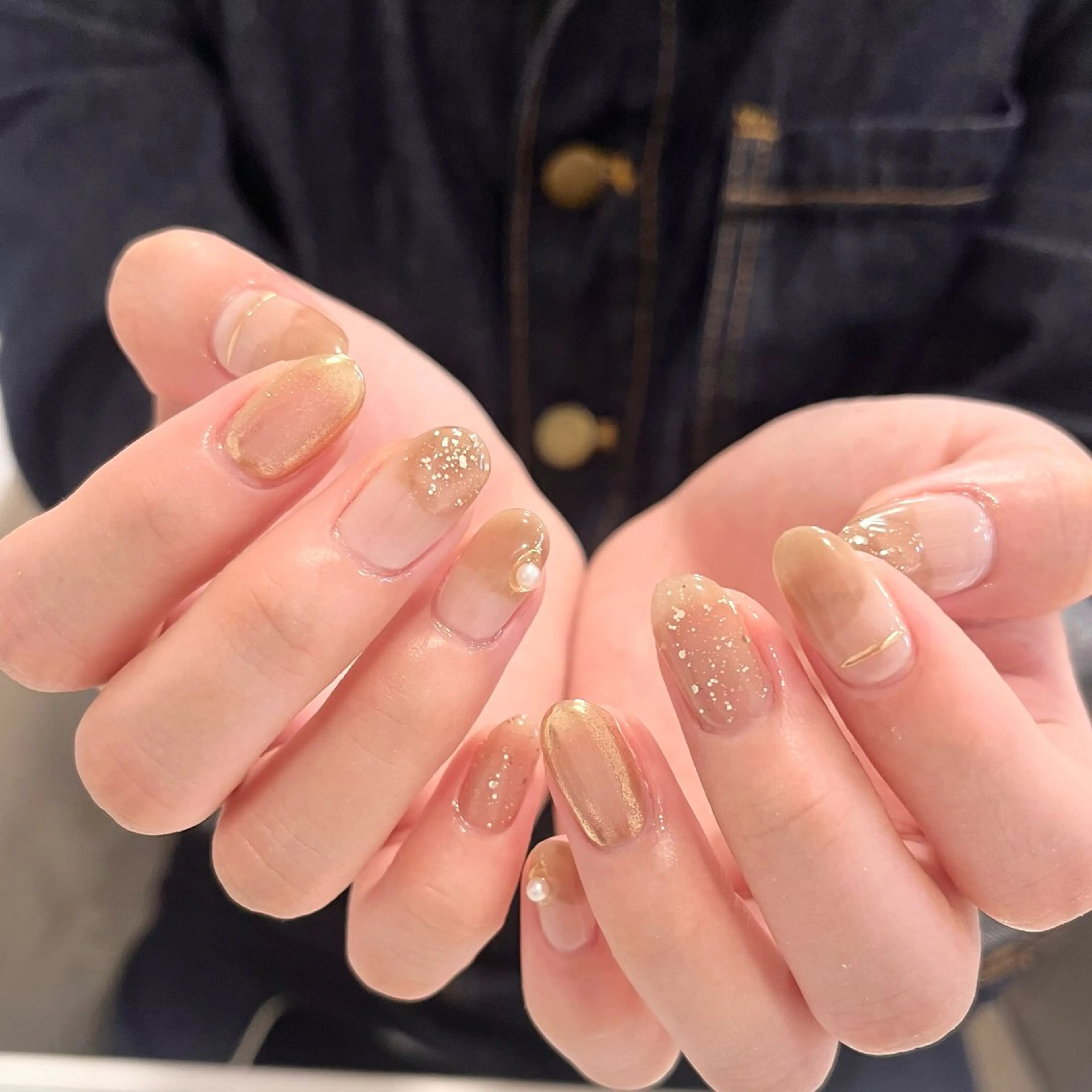 ネイル ブラウン CLUTCH 阿倍野 いけだのネイルデザイン