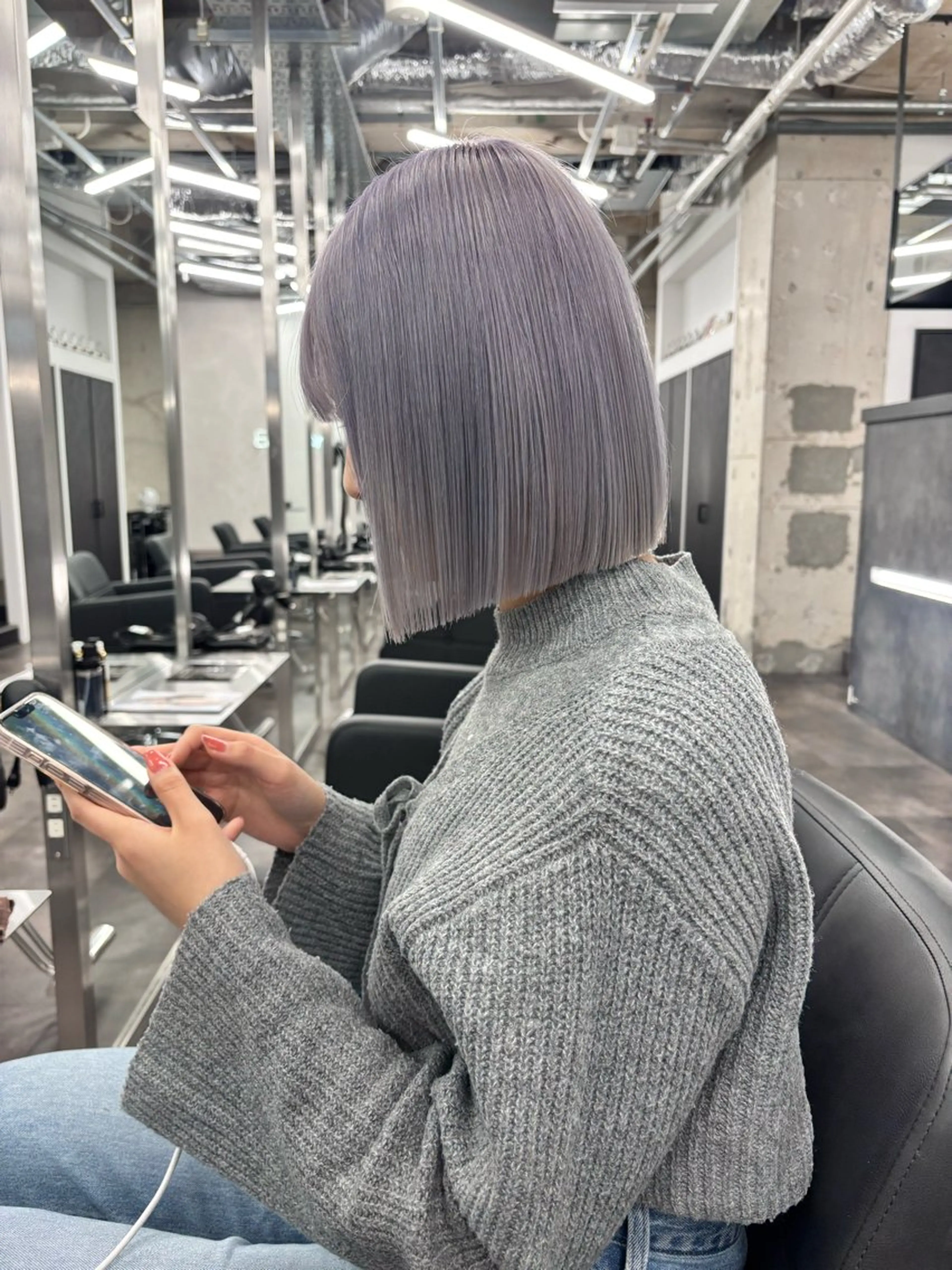 ミディアム 切りっぱなしボブ ボブ GARTE所属・ゲンキ /カットモデル募集のヘアスタイル