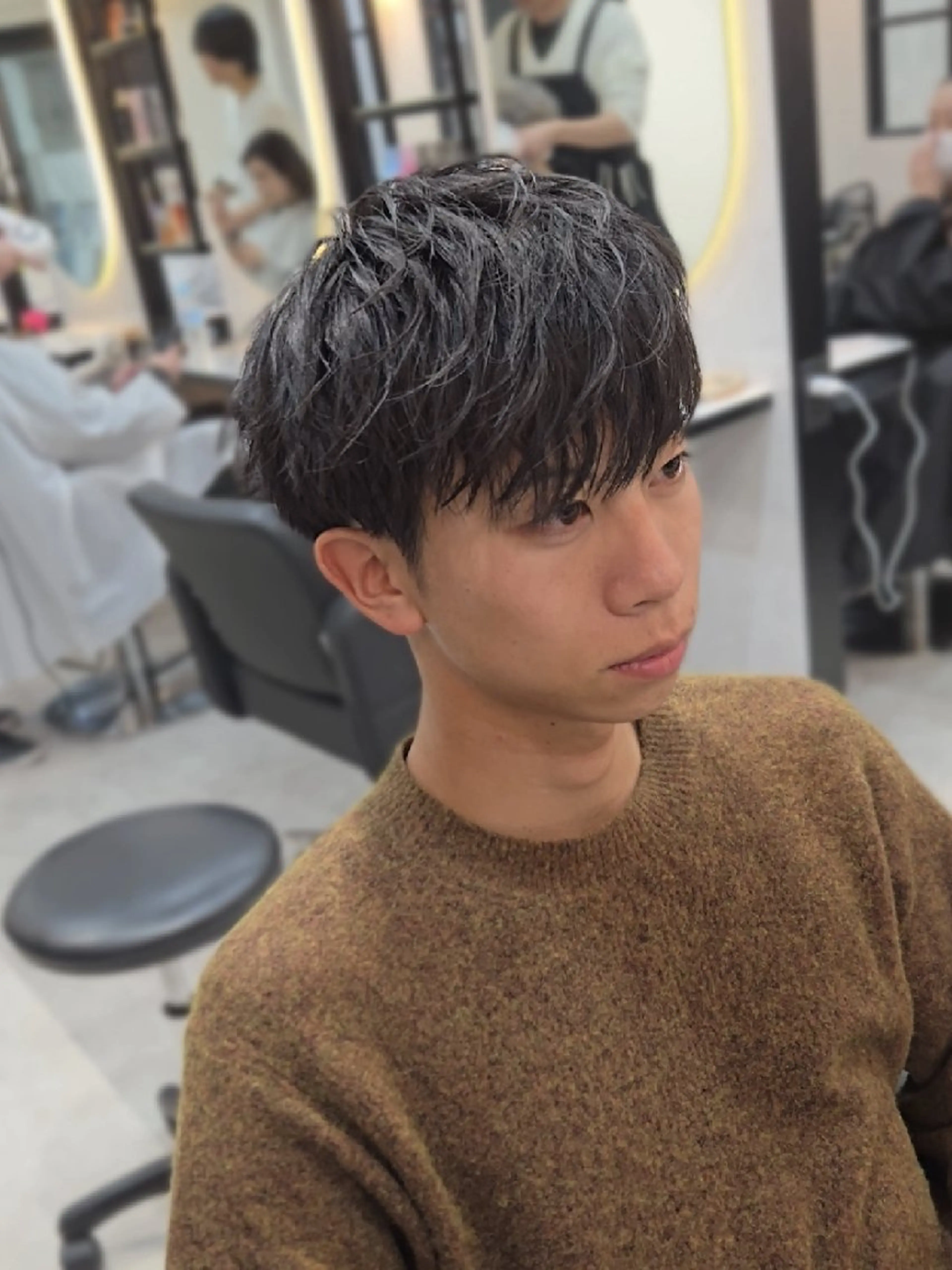 メンズ ミディアム マッシュ カット ヘアセット Lapis 名古屋駅前店所属・LEN名古屋/パーマ 海外ヘア/メンズ特化のヘアスタイル