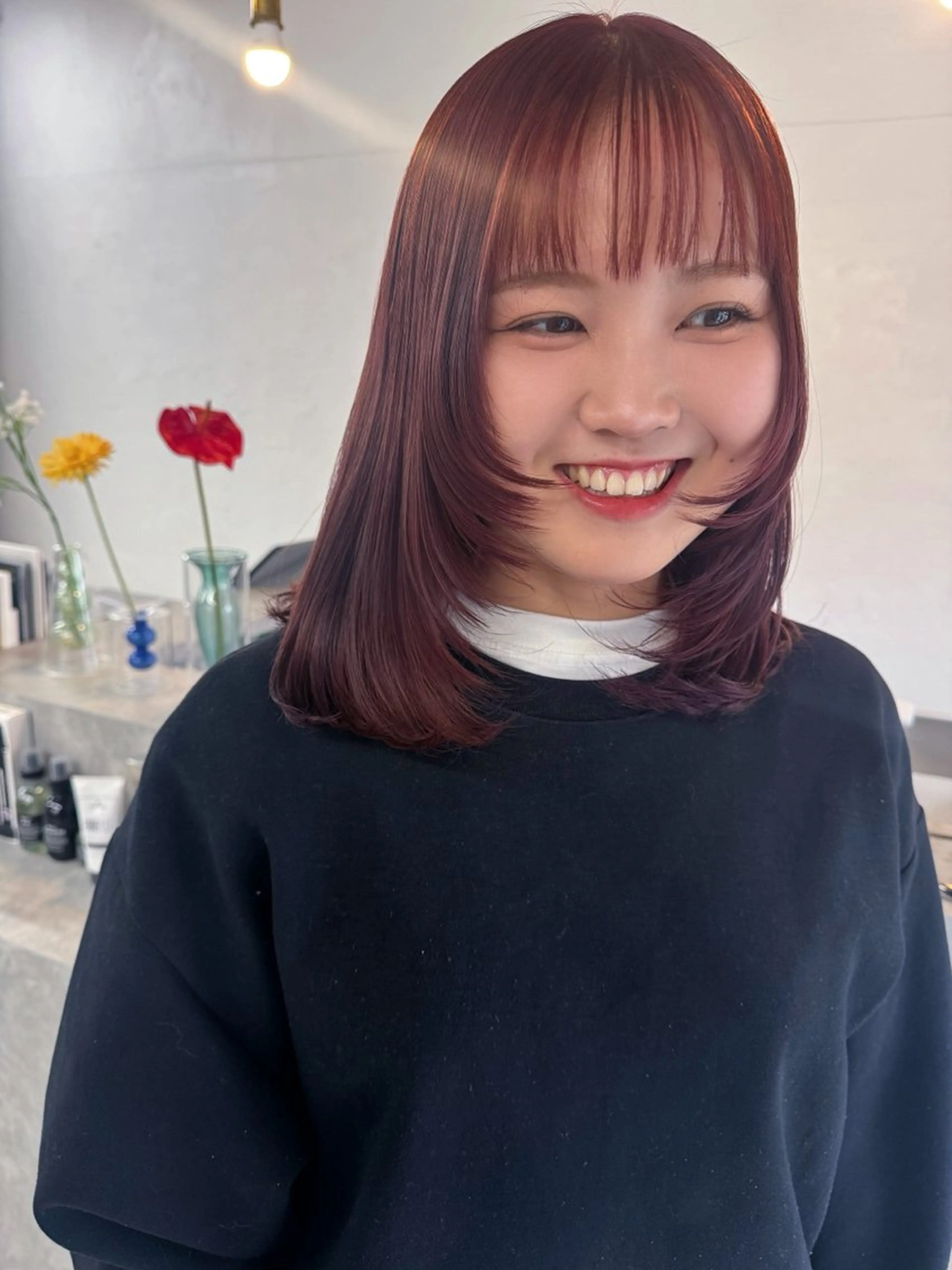 ミディアム カット ヘアカラー トリートメント miloc🫧 MOMOYOのヘアスタイル
