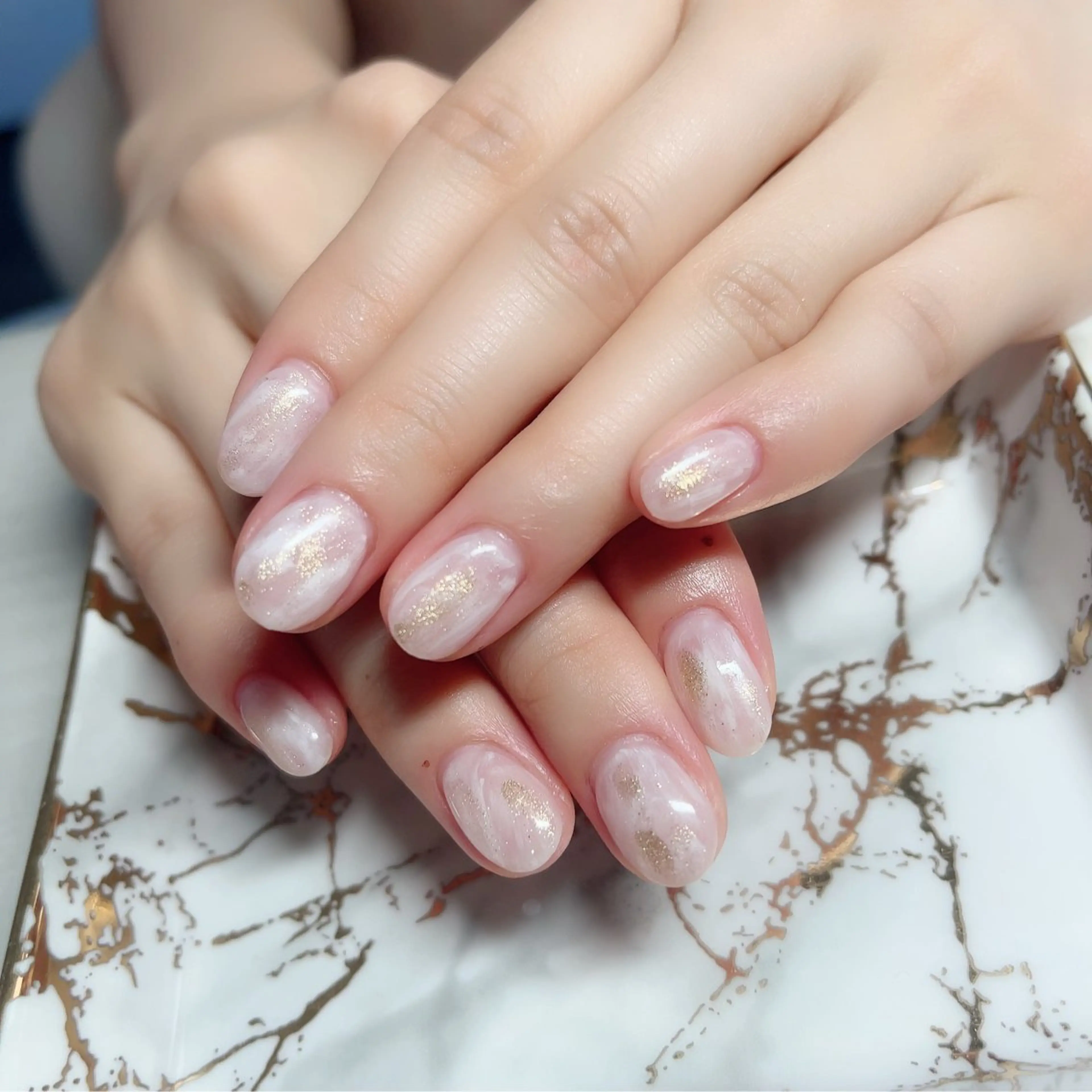 ネイル ジェルネイル 大理石ネイル(マーブル) ハンドネイル Baby Nailのネイルデザイン