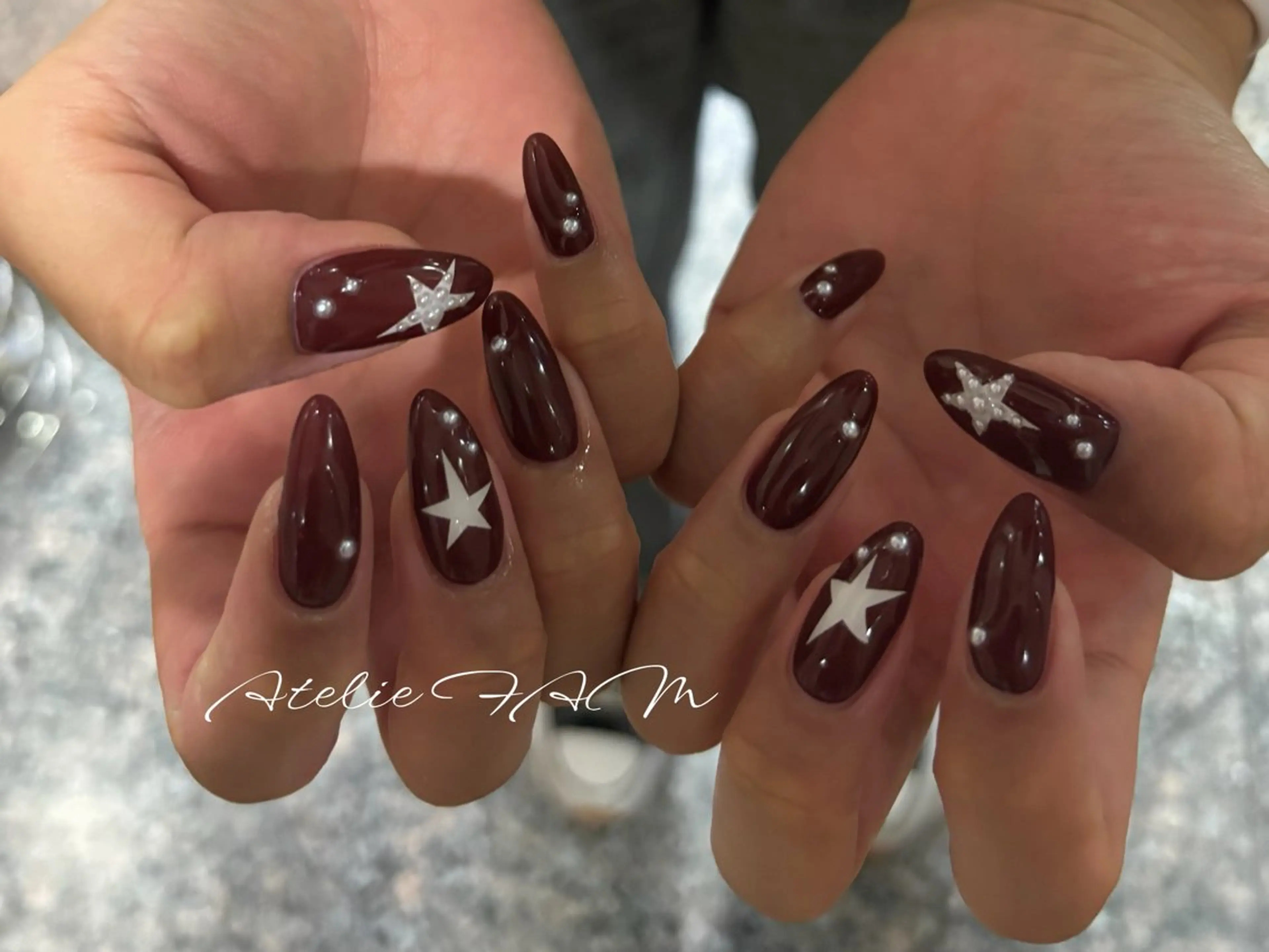 セミロング ハンドネイル nail&eyelashsalon atelier fam上本町店所属・アトリエ FAMのネイルデザイン