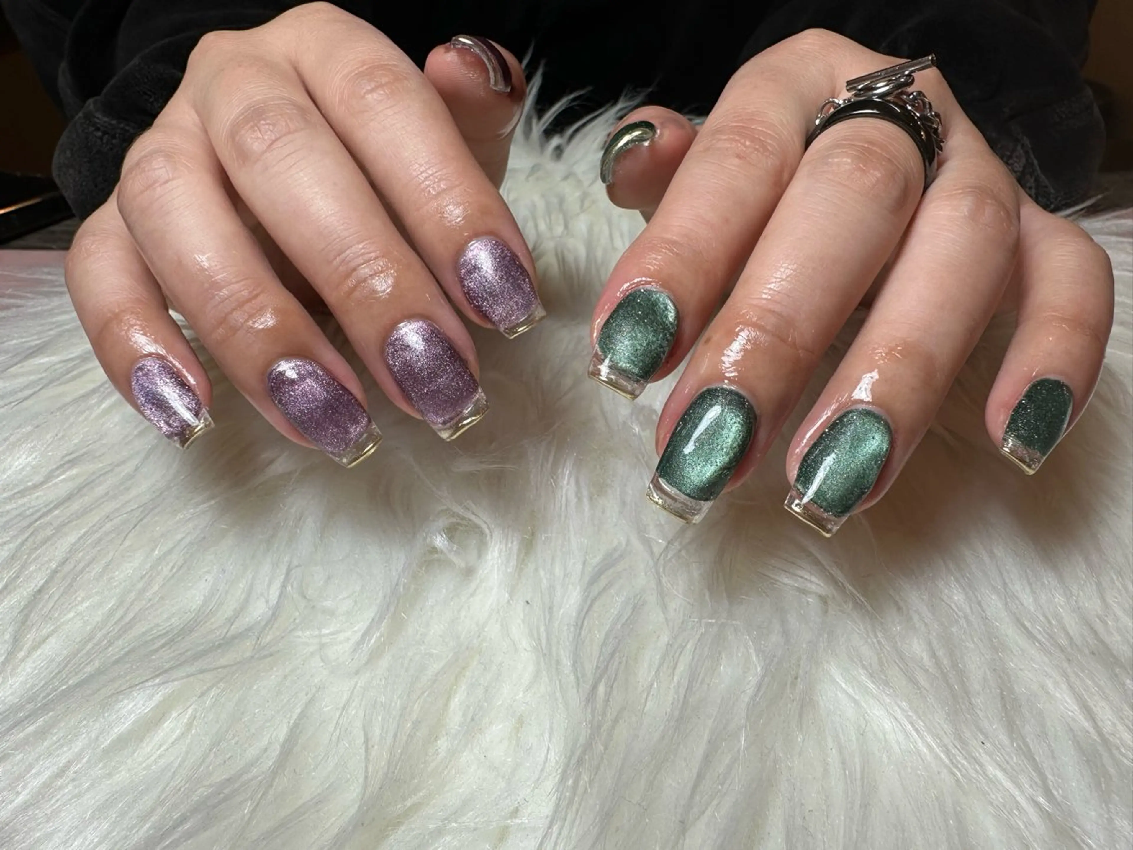 ネイル クリアネイル 長さ出し フレンチネイル マグネットネイル 持ち込み ハンドネイル untitled×nail所属・nail untitled🎀のネイルデザイン