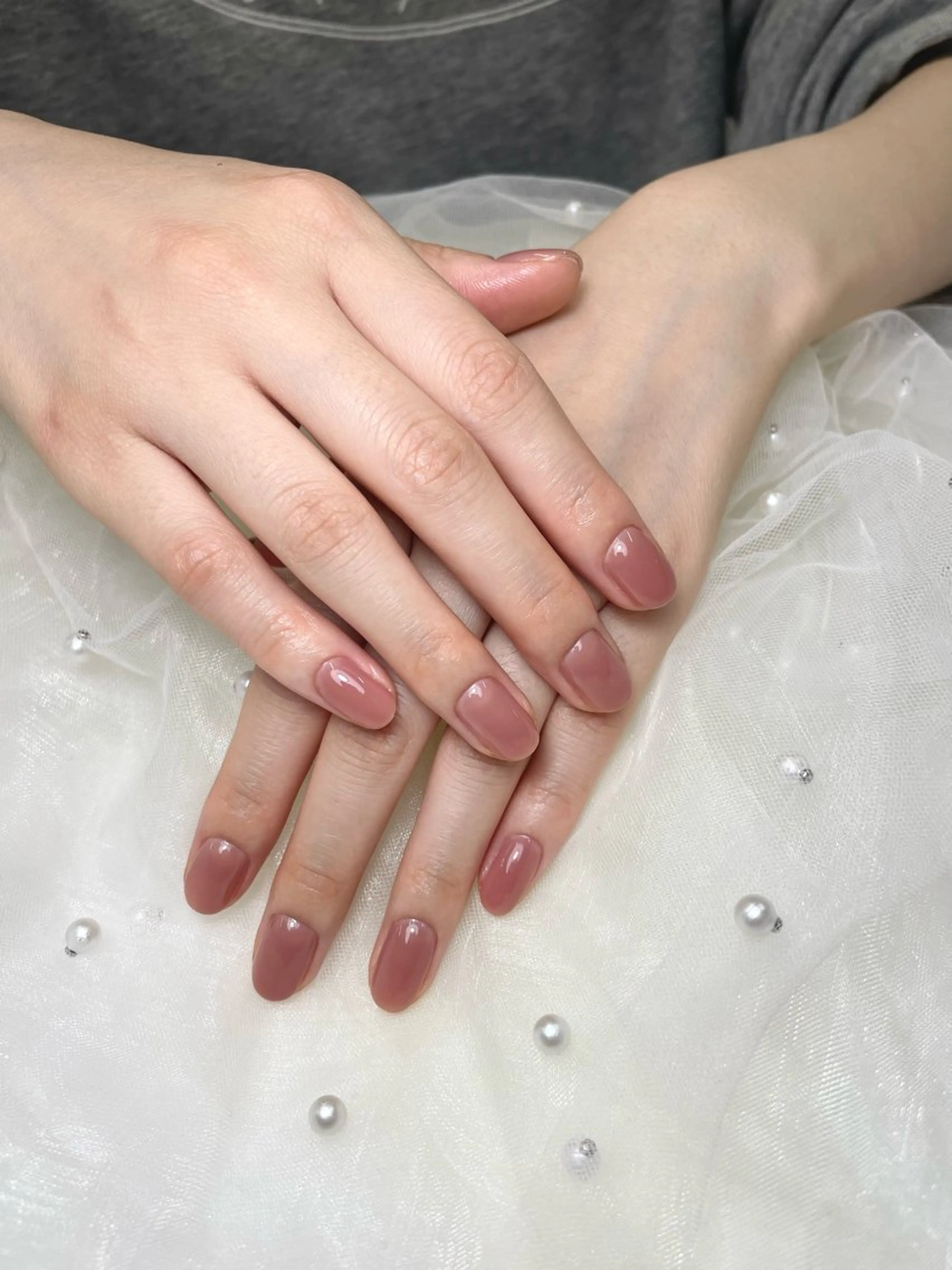 ネイル ワンカラーネイル 竹 🎋のネイルデザイン