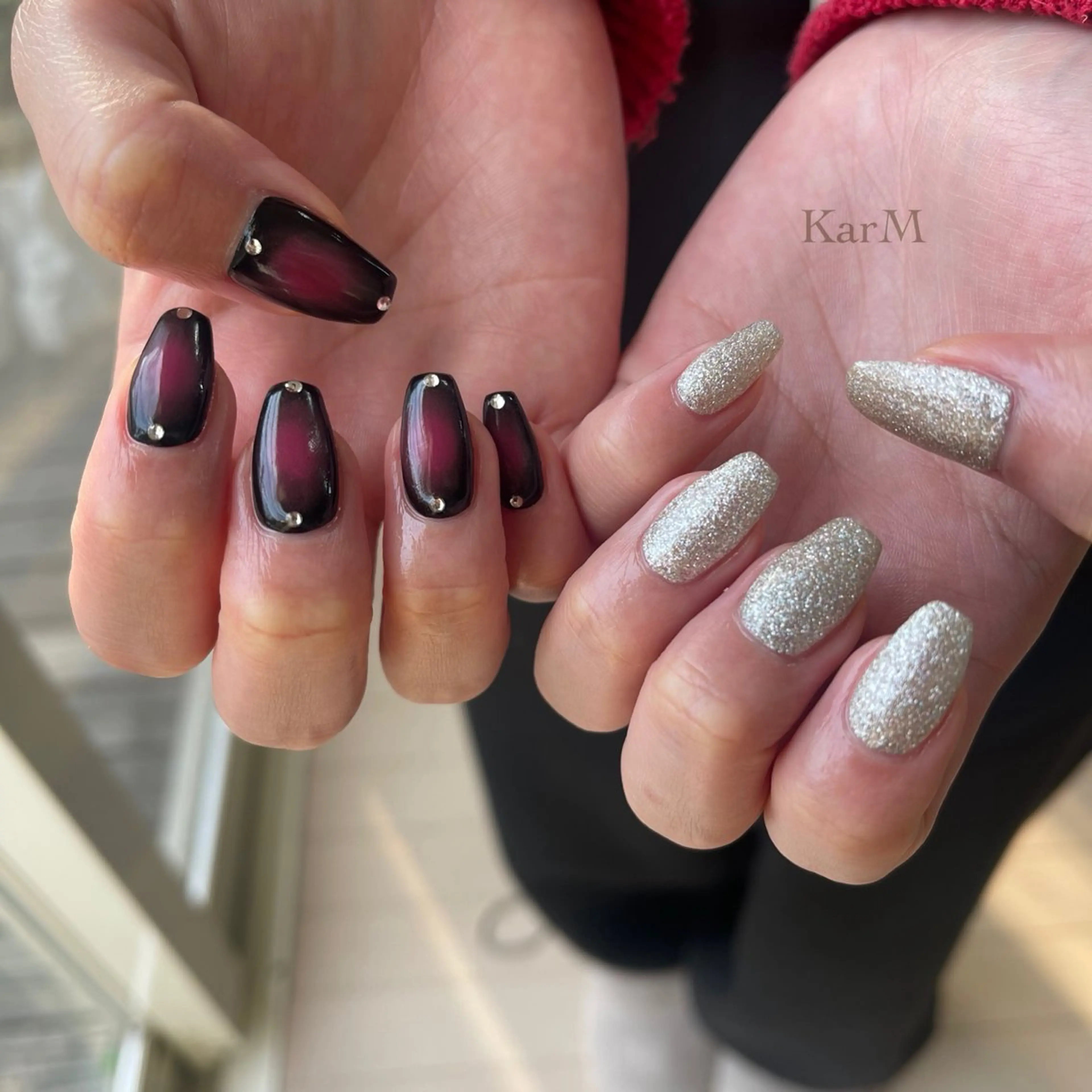 ネイル オーロラネイル チークネイル フラッシュネイル フレンチネイル グラデーション ハンドネイル ogino karinのネイルデザイン