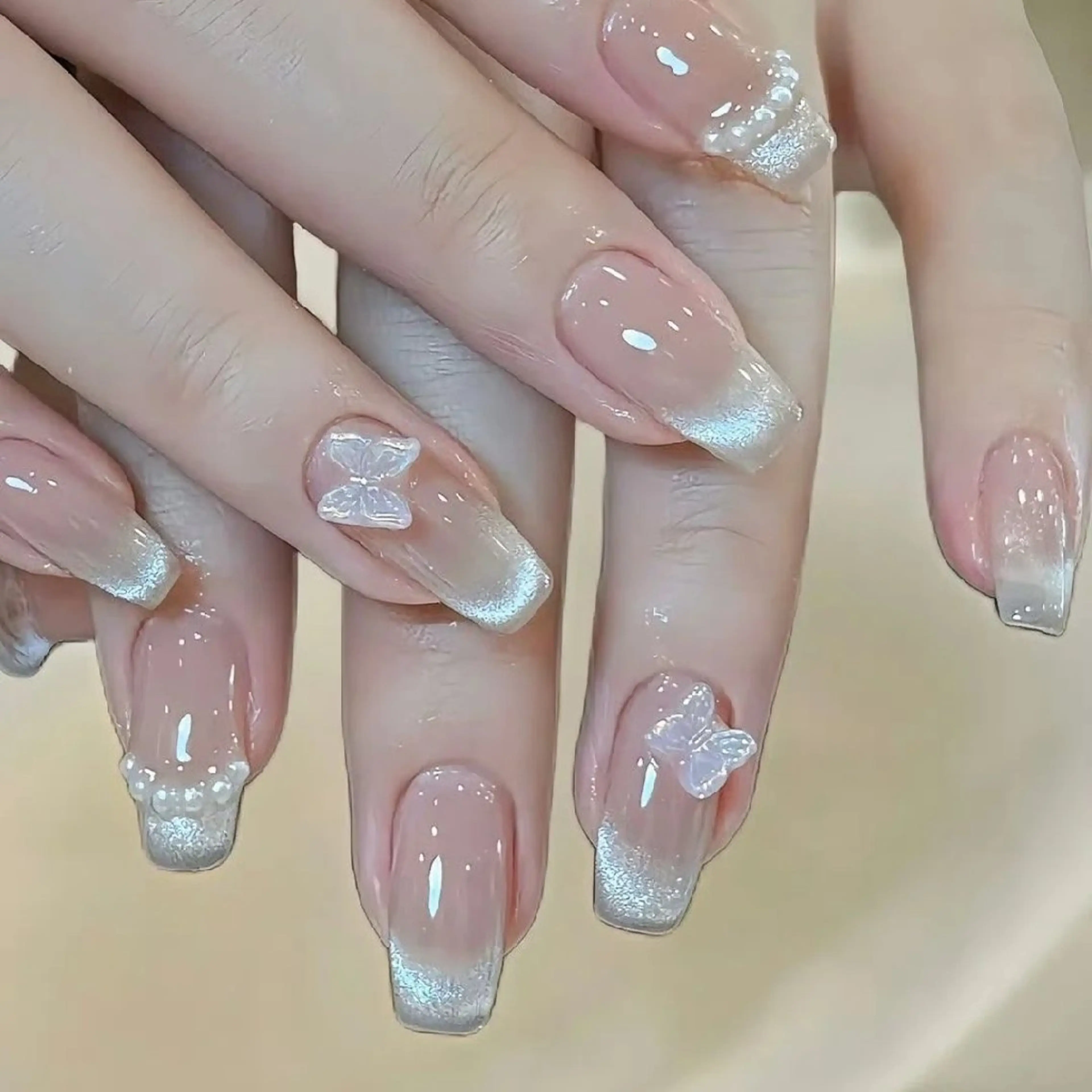 ネイル ハンドネイル ハンドケア ネイリストゆか💅 長さだし、深爪矯正のネイルデザイン