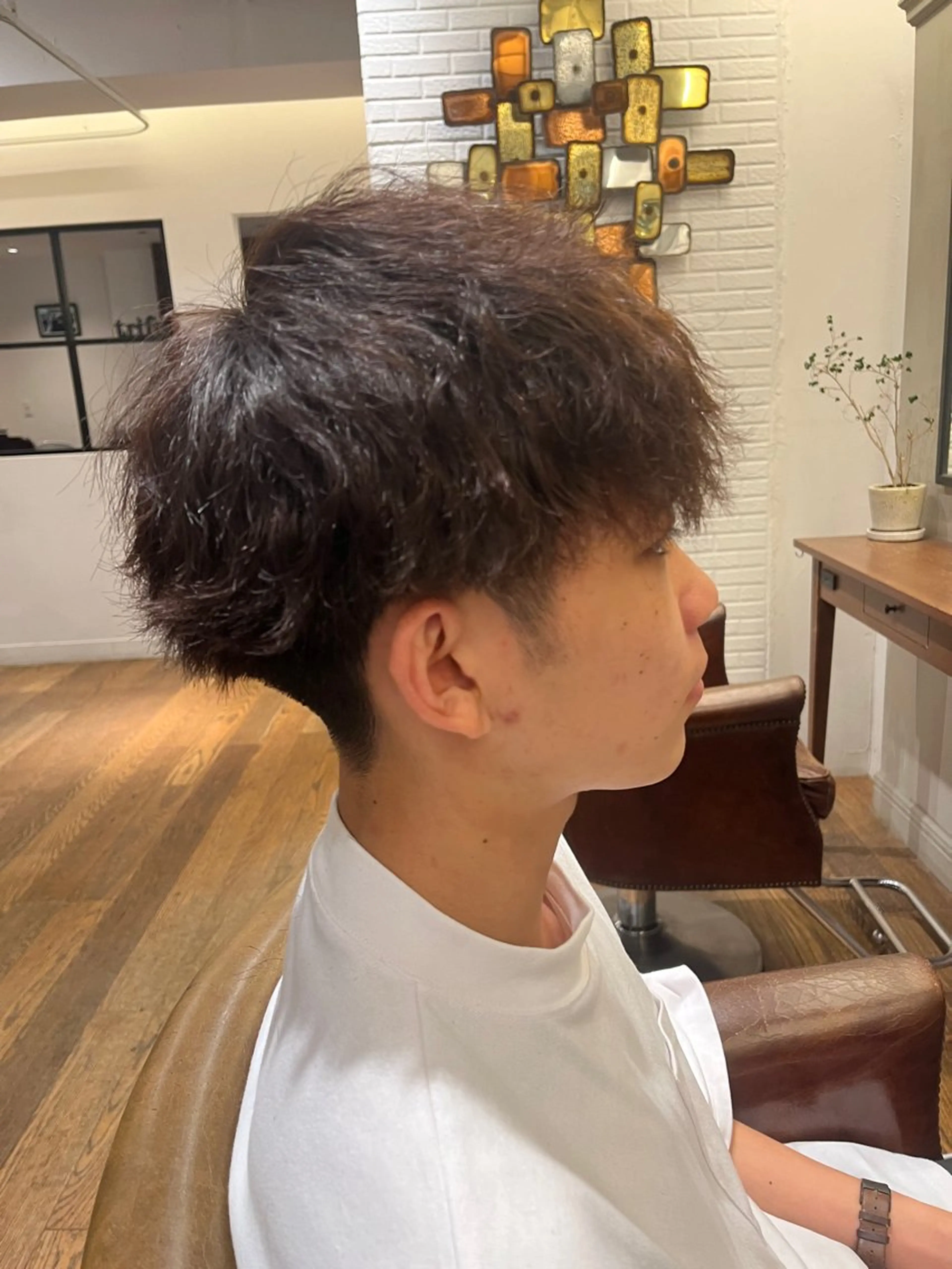 パーマ メンズ メンズパーマ 波巻きパーマ 佐藤宰❪髪質改善❫ ❪カラー/透明感❫のヘアスタイル