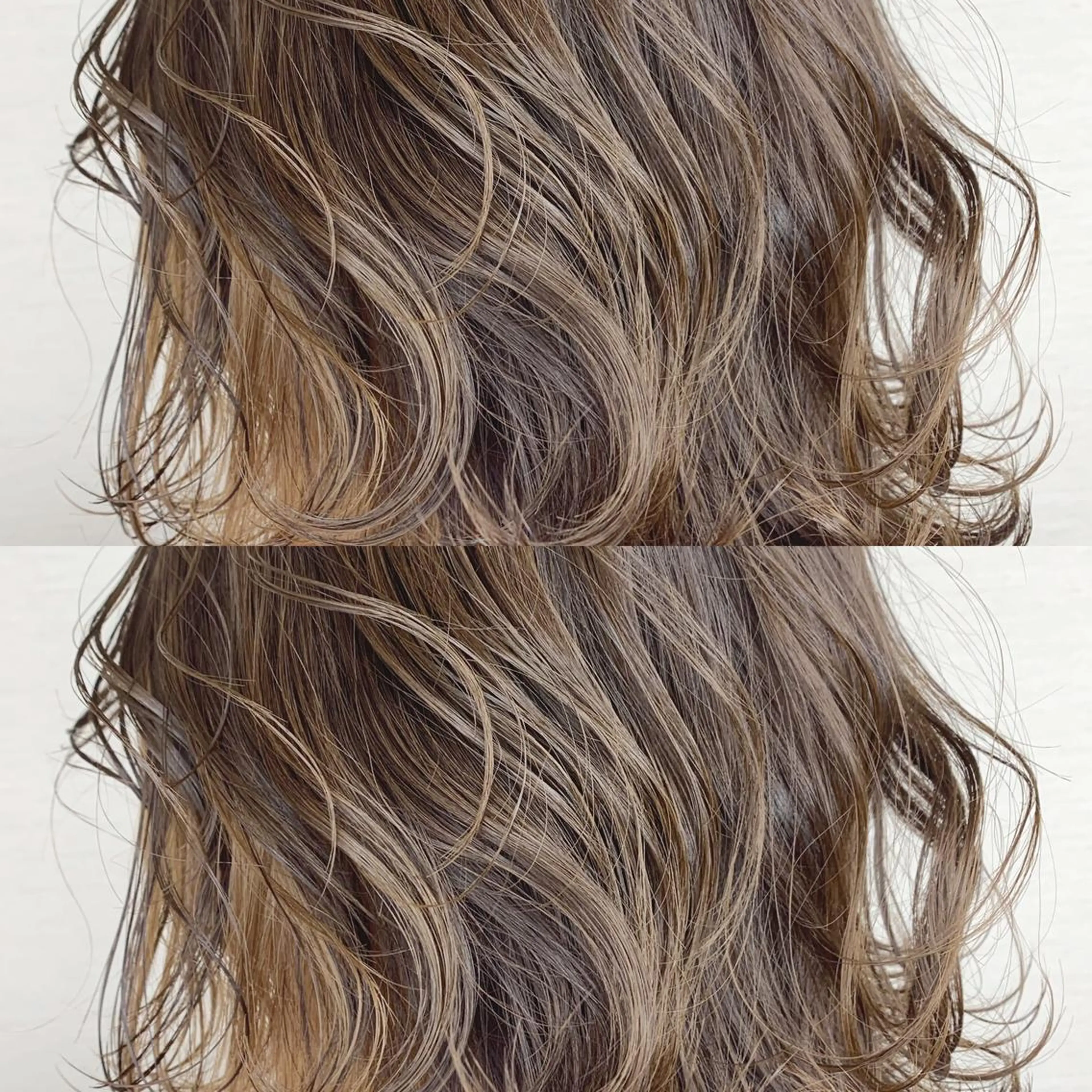 ミディアム カラー 韓国レイヤーカット/ ダブルカラーのヘアスタイル