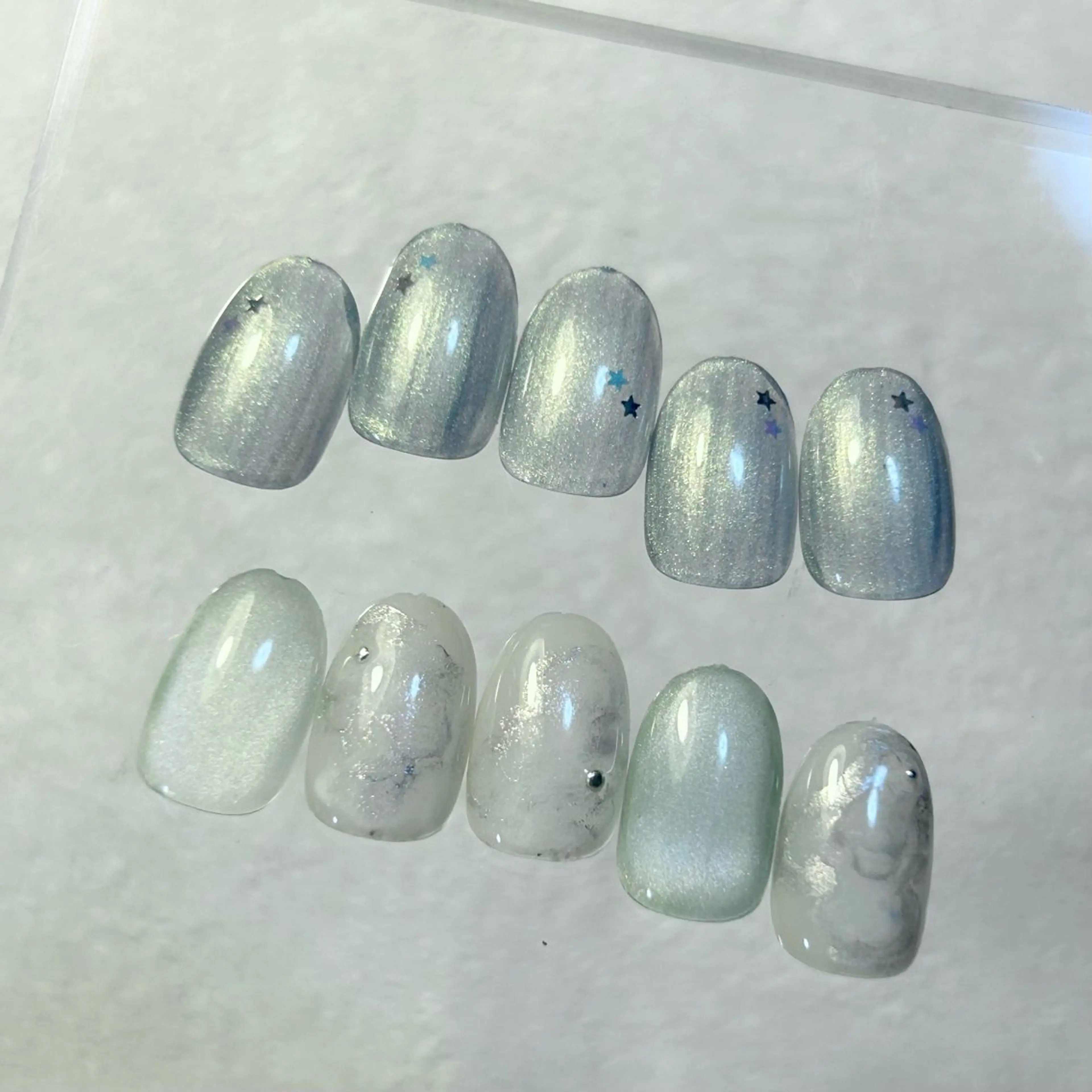 ネイル アートネイル オーロラネイル 韓国ネイル マグネットネイル ニュアンスネイル ハンドネイル raku  nail 浦和店 【ラクネイル】所属・m Natsume.のネイルデザイン