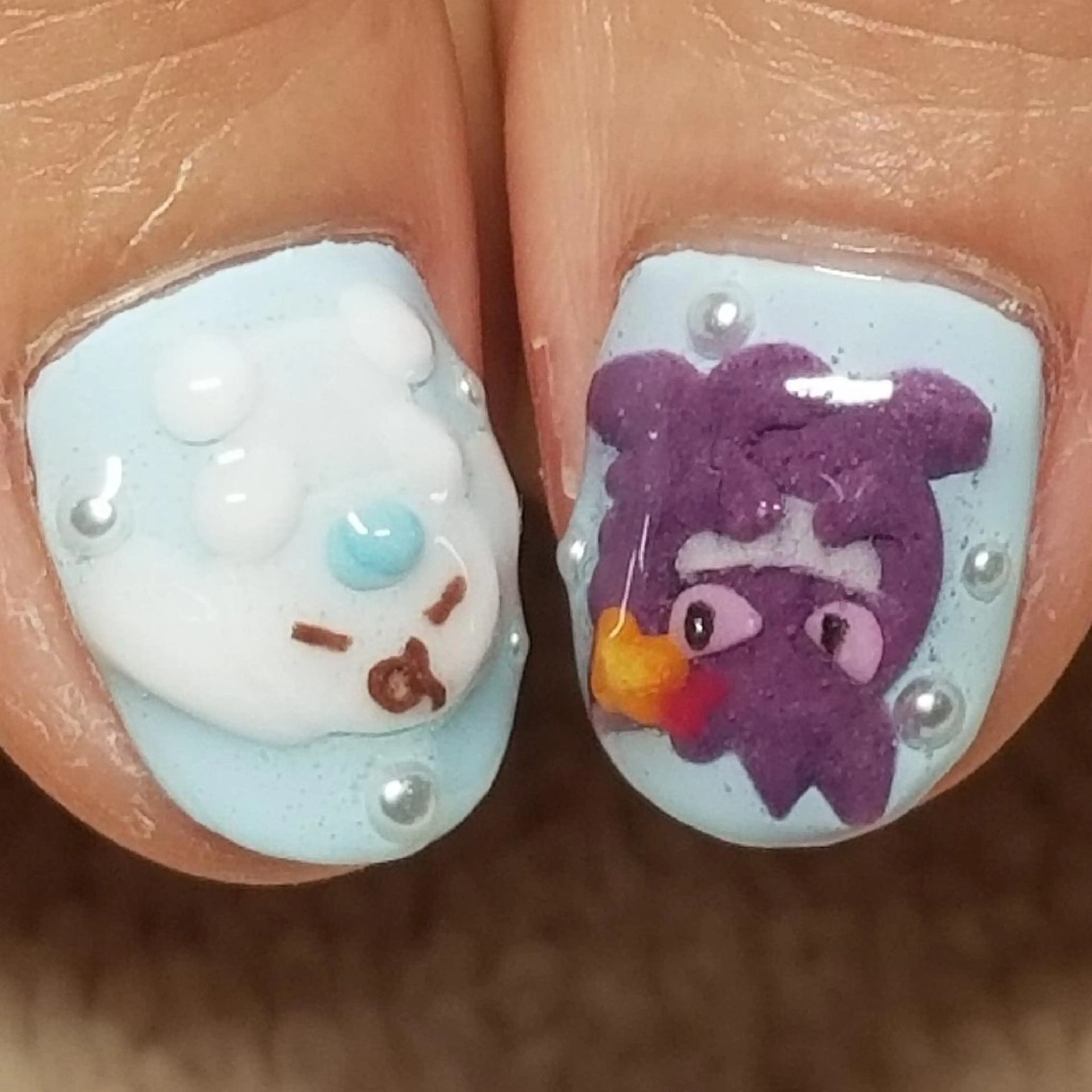 ネイル 水色 パステルネイル ピンク ハンドネイル よしだ ひろきのネイルデザイン